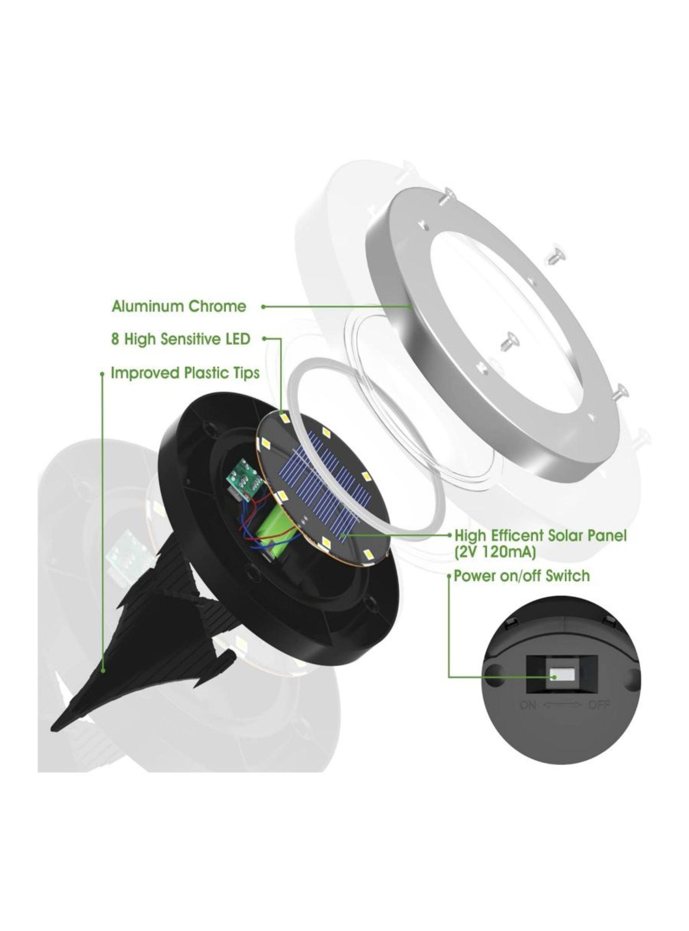 Pack 4 Focos Luces Jardín Solares LED Para Exteriores Estacas-2