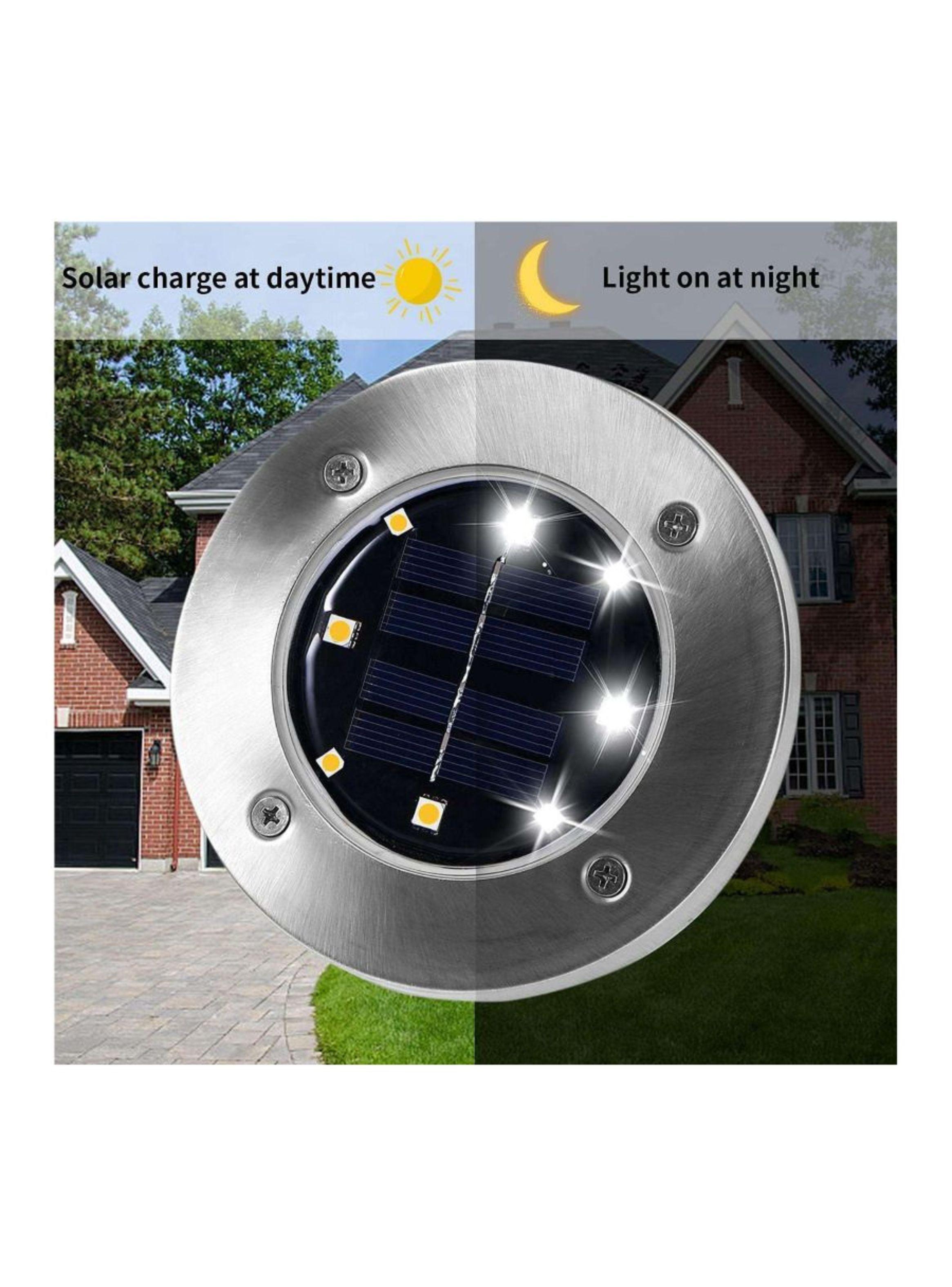 Pack 4 Focos Luces Jardín Solares LED Para Exteriores Estacas-4
