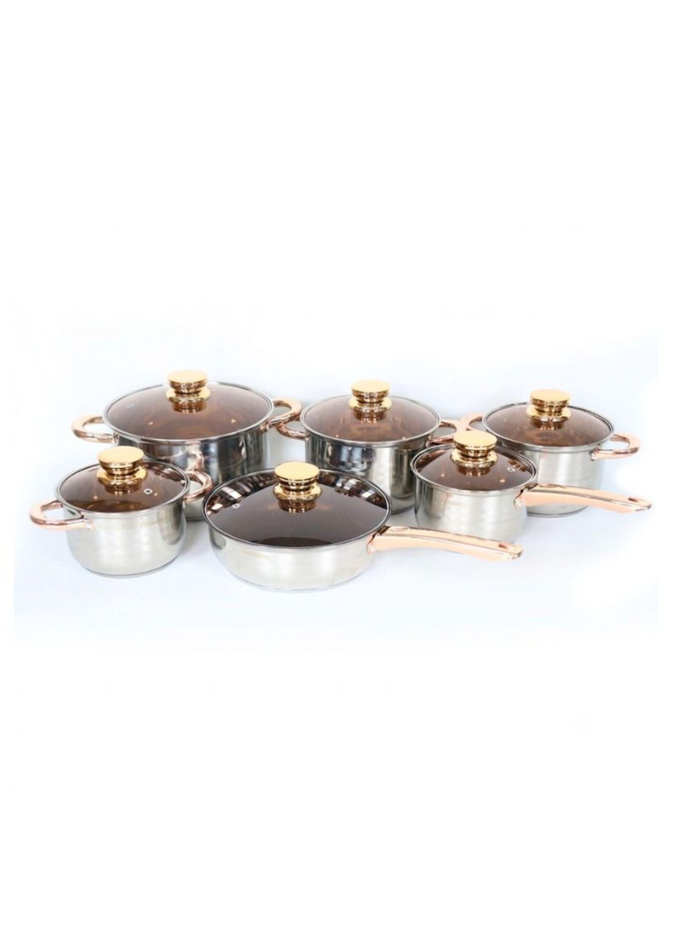Juego De Ollas Con Tapa De Vidrio Para Cocina 12 Piezas-2