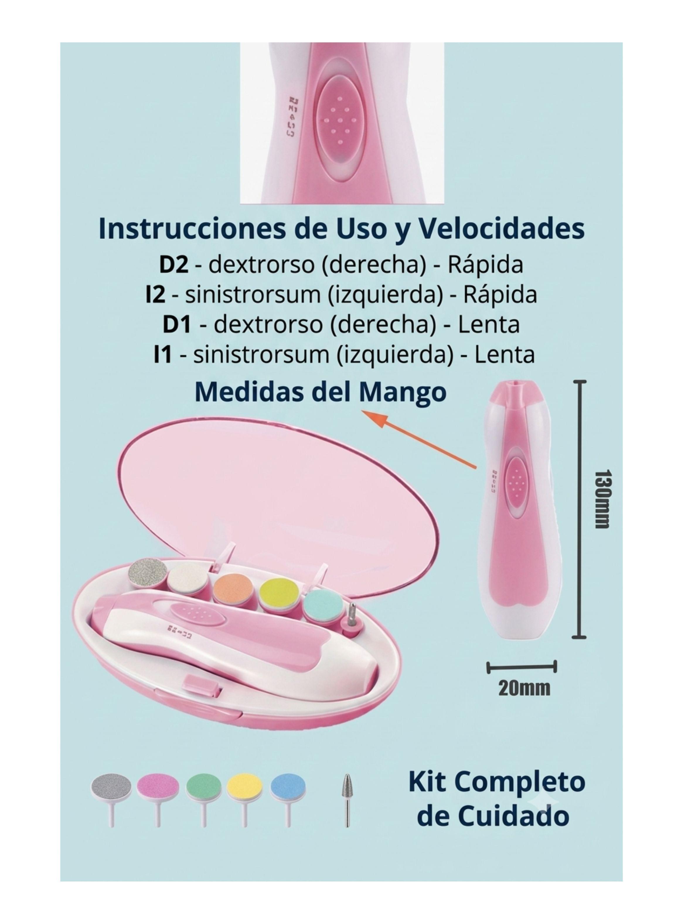 Kit De Manicura Eléctrico Para Bebé Cortauñas Seguro 6en1-2