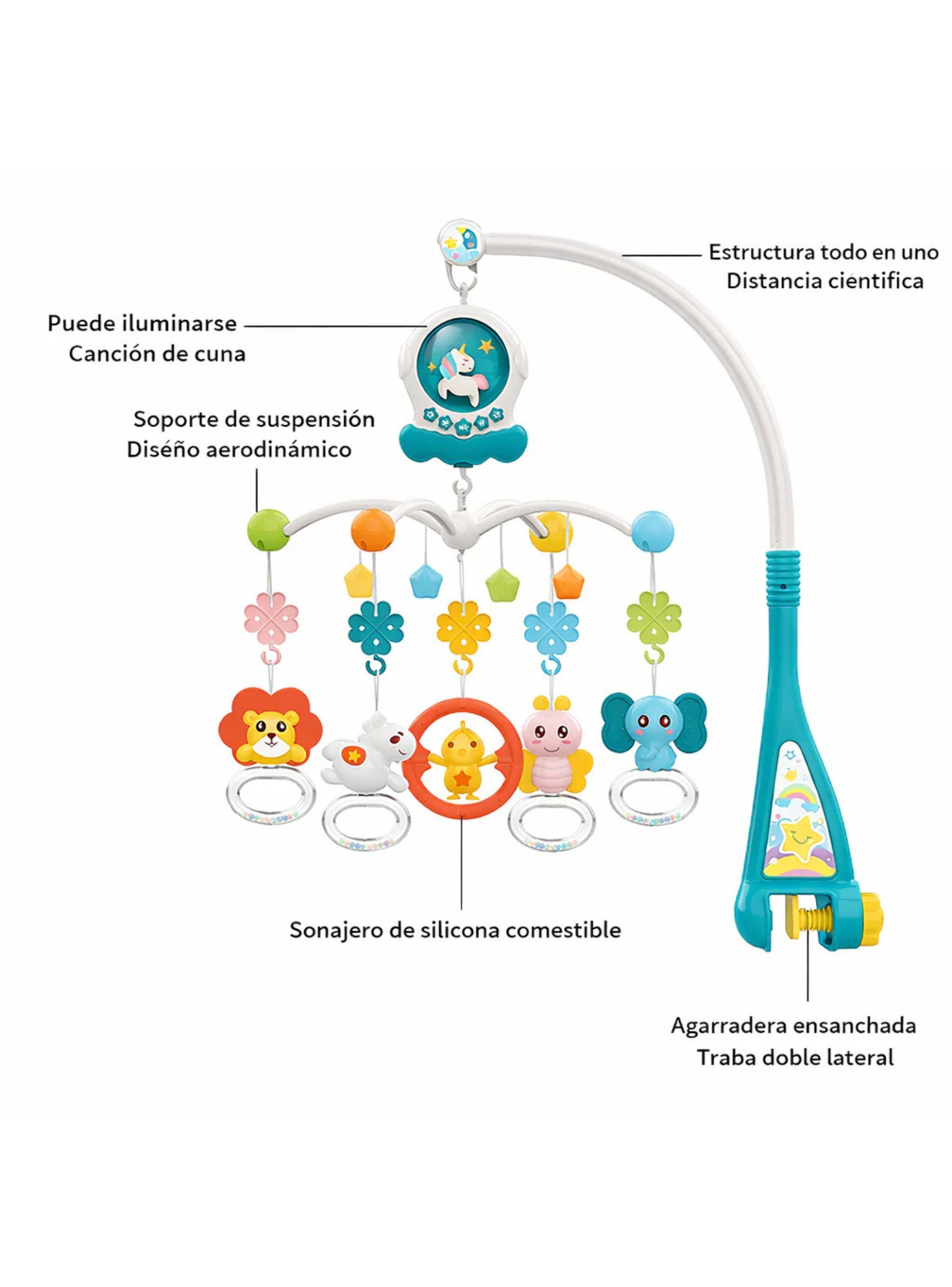Móvil Musical Para Cuna Bebe Unicornio Proyector Luz Giro-3