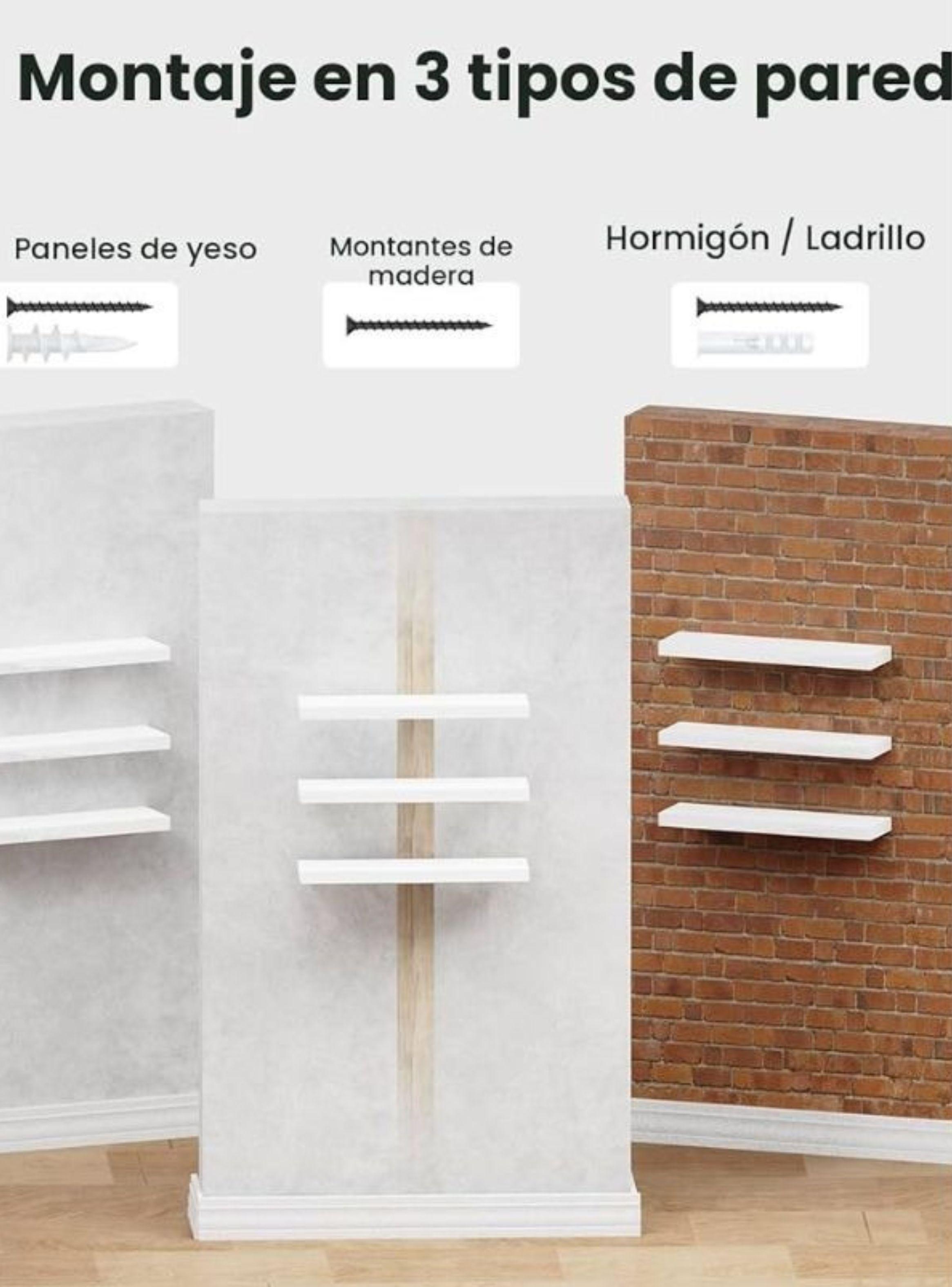 Repisa Flotante Minimalista Madera Blanca Organizador 40cm-3