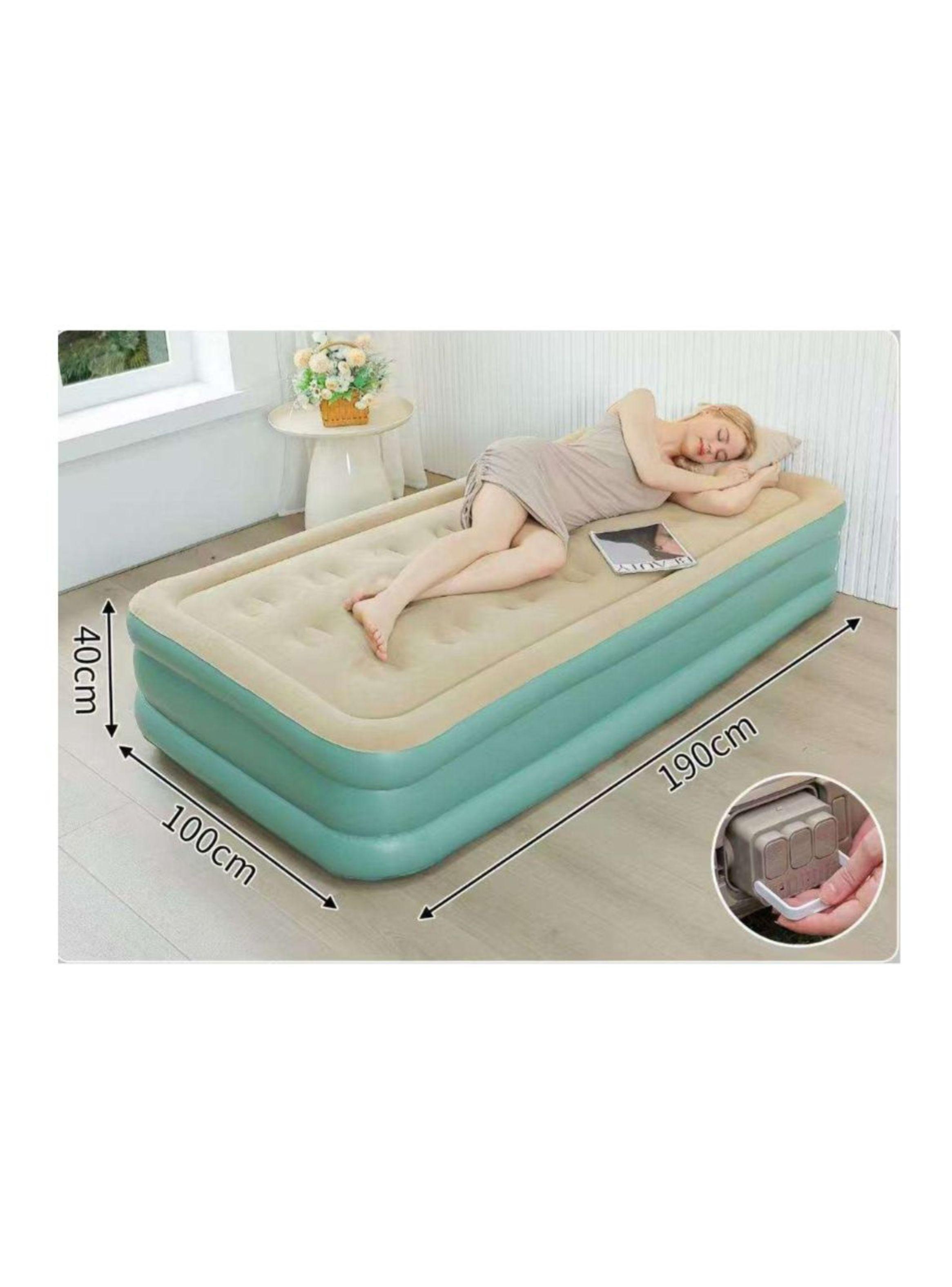 Colchon Inflable Individual Verde 190x100x40cm-1