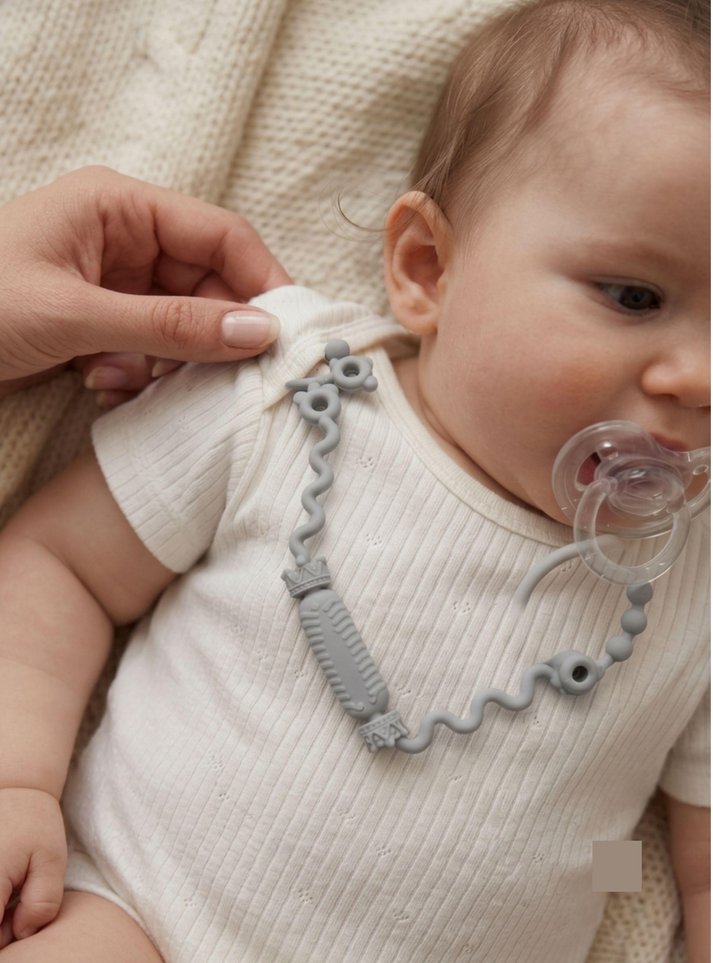  Sujeta Chupete Silicona Mordedor Ajustable Bebe-3