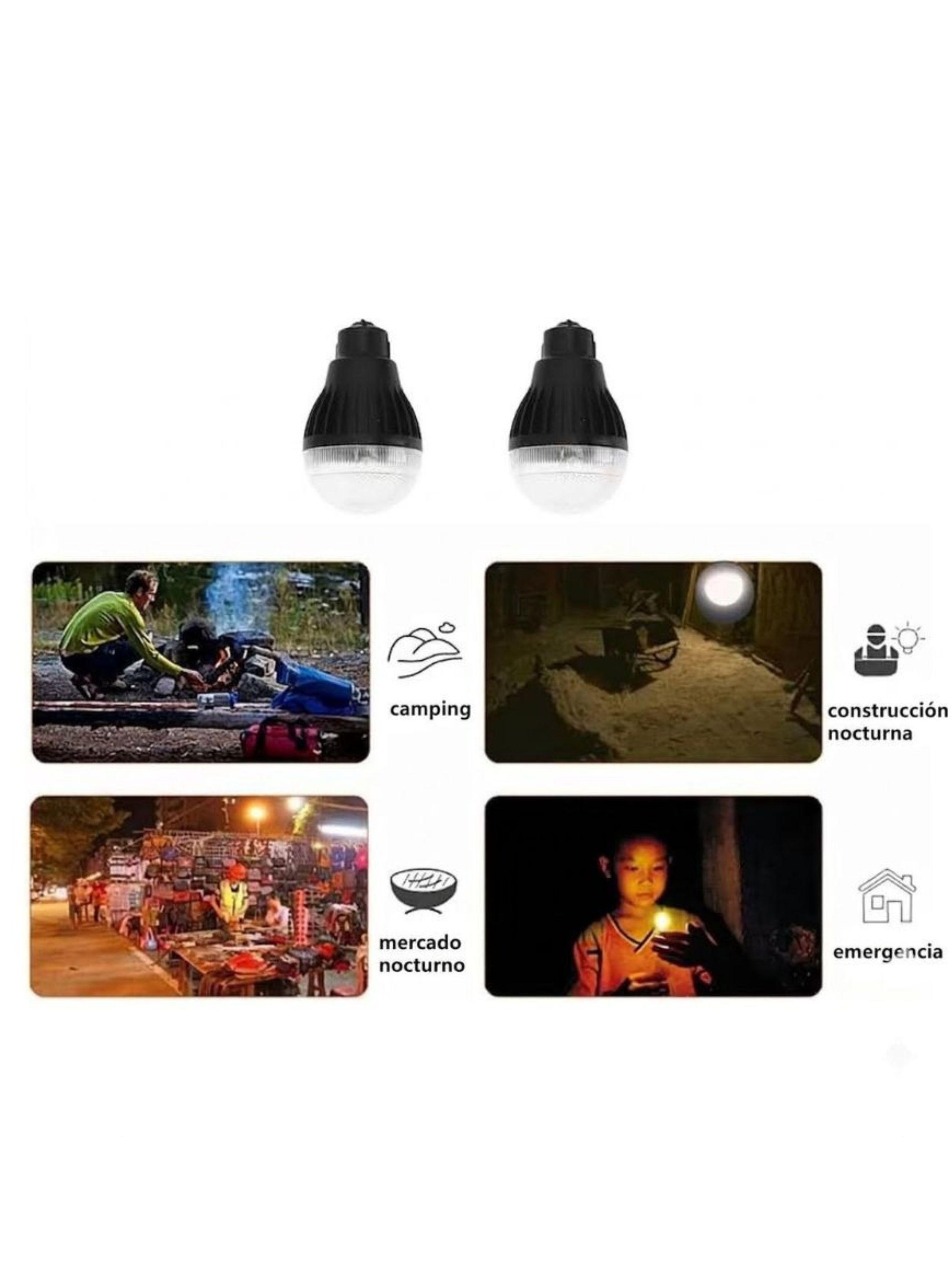 Kit Iluminación Solar Portátil Radio Bluetooth 3 Focos-2