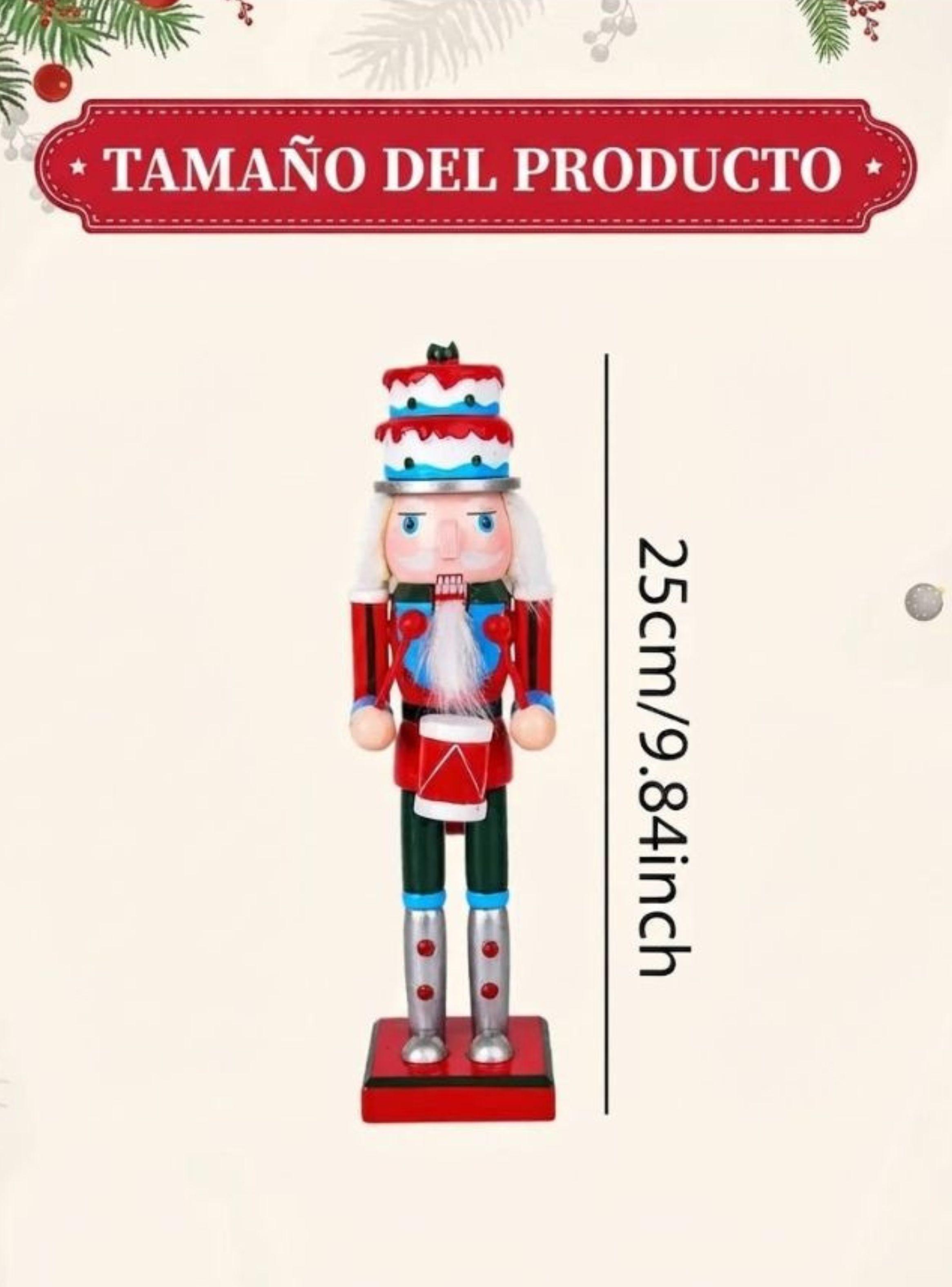 Cascanueces Navideño De Madera Sombrero De Pastel 25cm-2