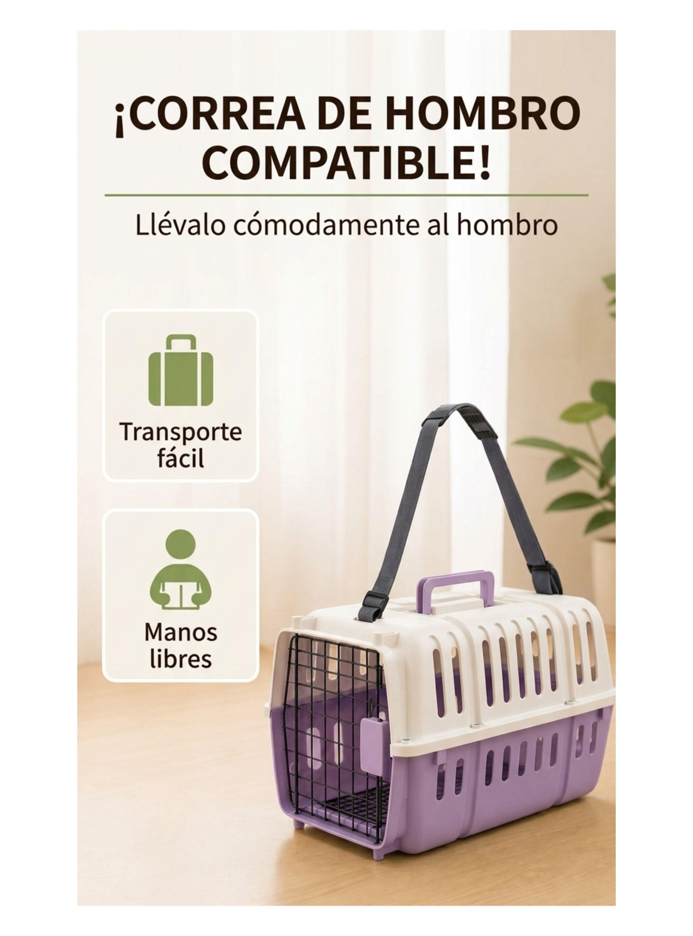 Transportador Canil para Mascota Plástica Rosa 31x46x31cm-4
