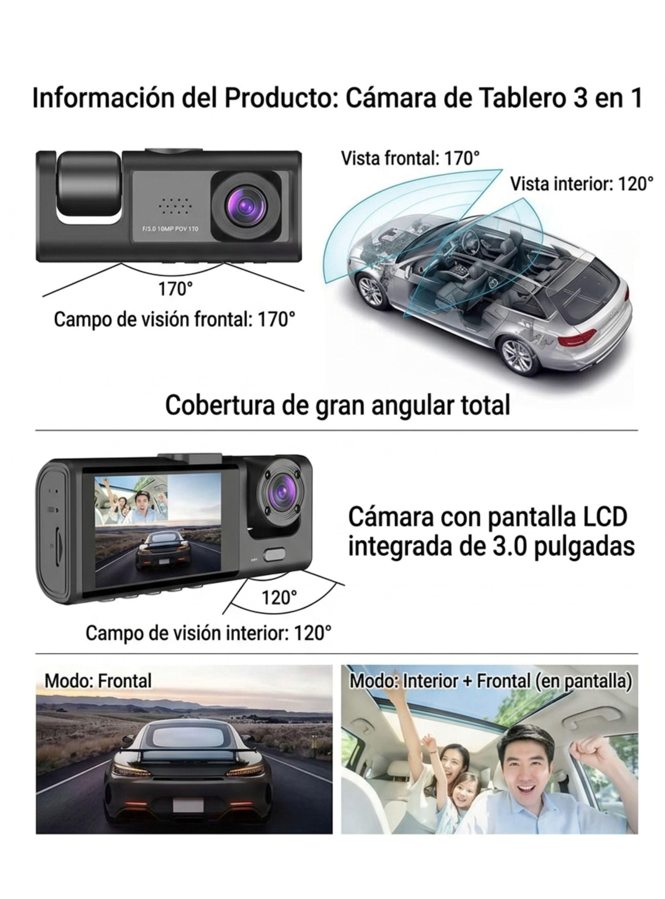 Cámara Para Auto Dash Cam Full HD Rotativa Grabadora DVR-4