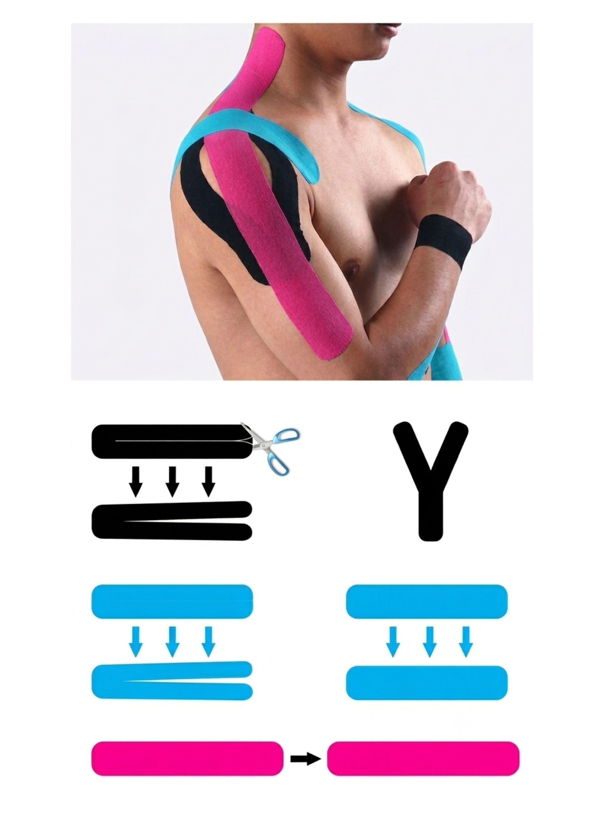 Pack 2 Cinta Kinesiologica Sportstape Vendaje Neuromuscular 5mx5cm-2