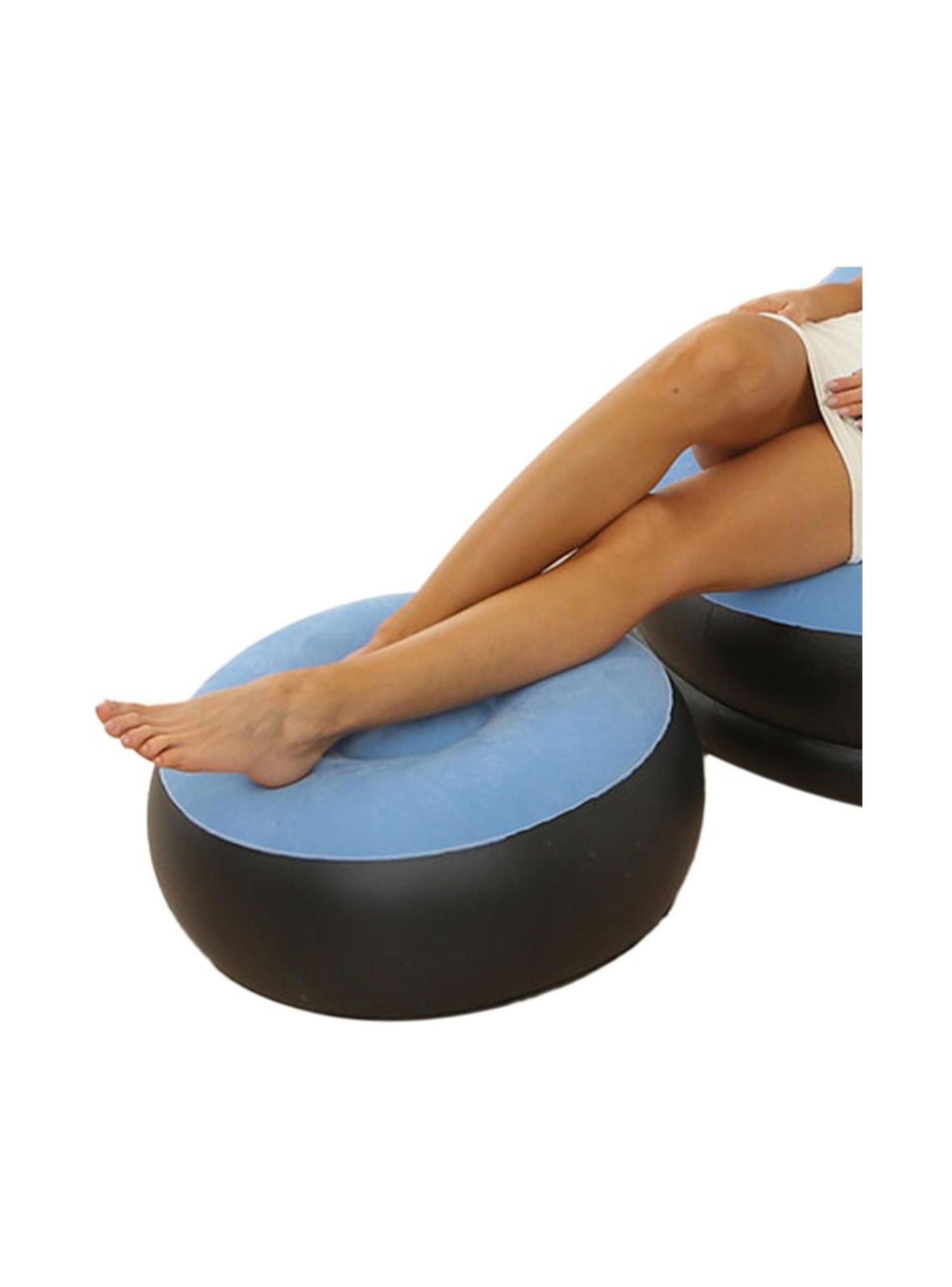 Sofá Sillón Inflable con Reposapiés Portátil y Confortable-1