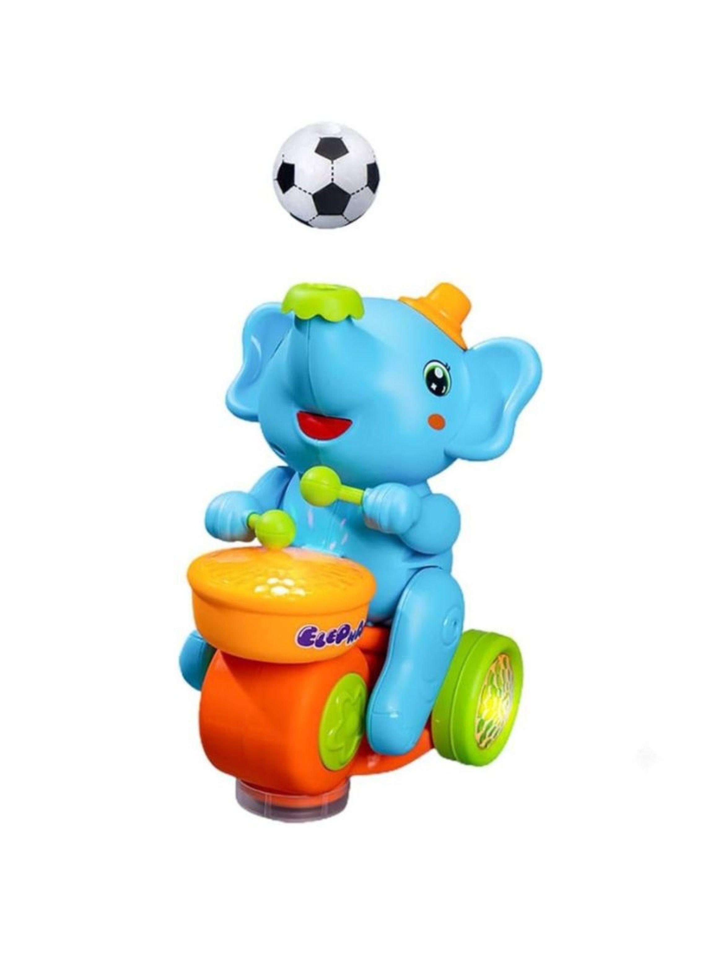  Juguete Elefante Músico Con Luces Y Sonido Niños Azul-0