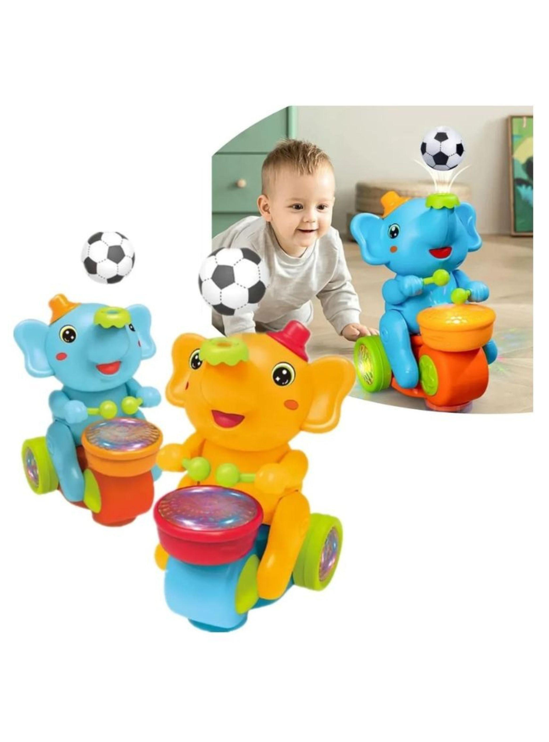  Juguete Elefante Músico Con Luces Y Sonido Niños Azul-2