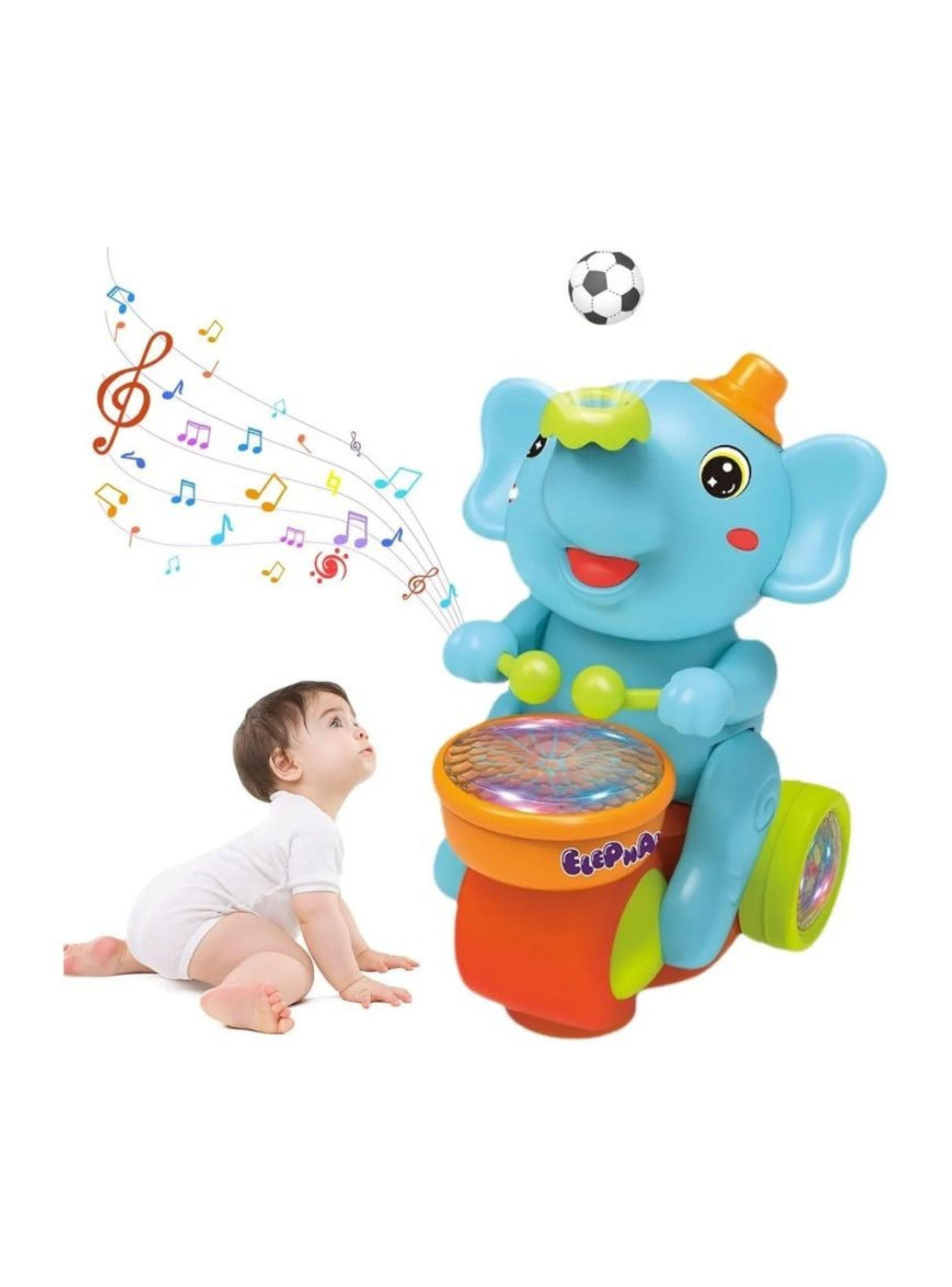  Juguete Elefante Músico Con Luces Y Sonido Niños Azul-3