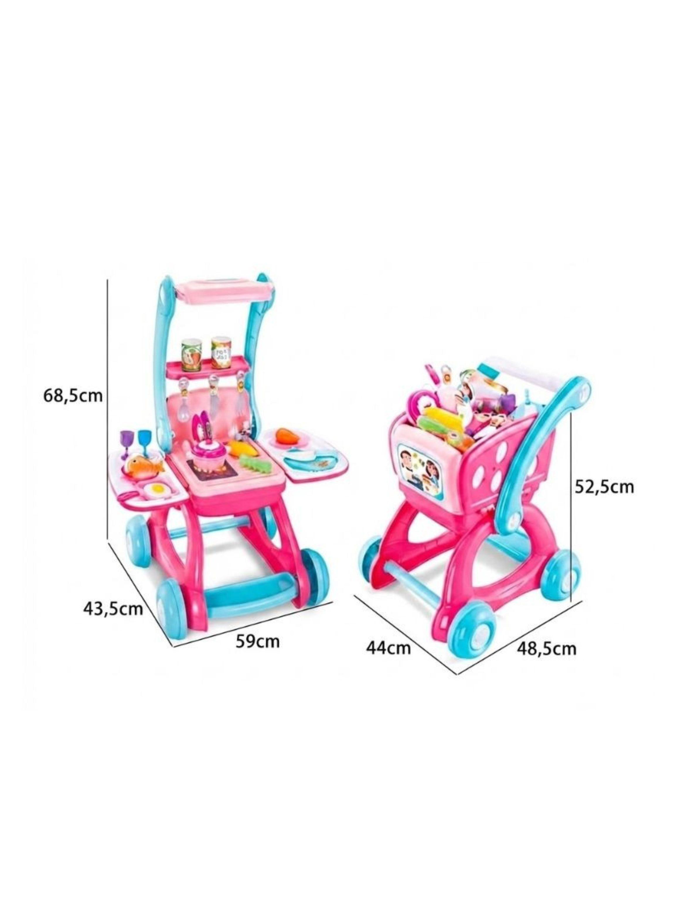 Set Carrito De Supermercado Cocina Juguete 2 En 1 Niños-3