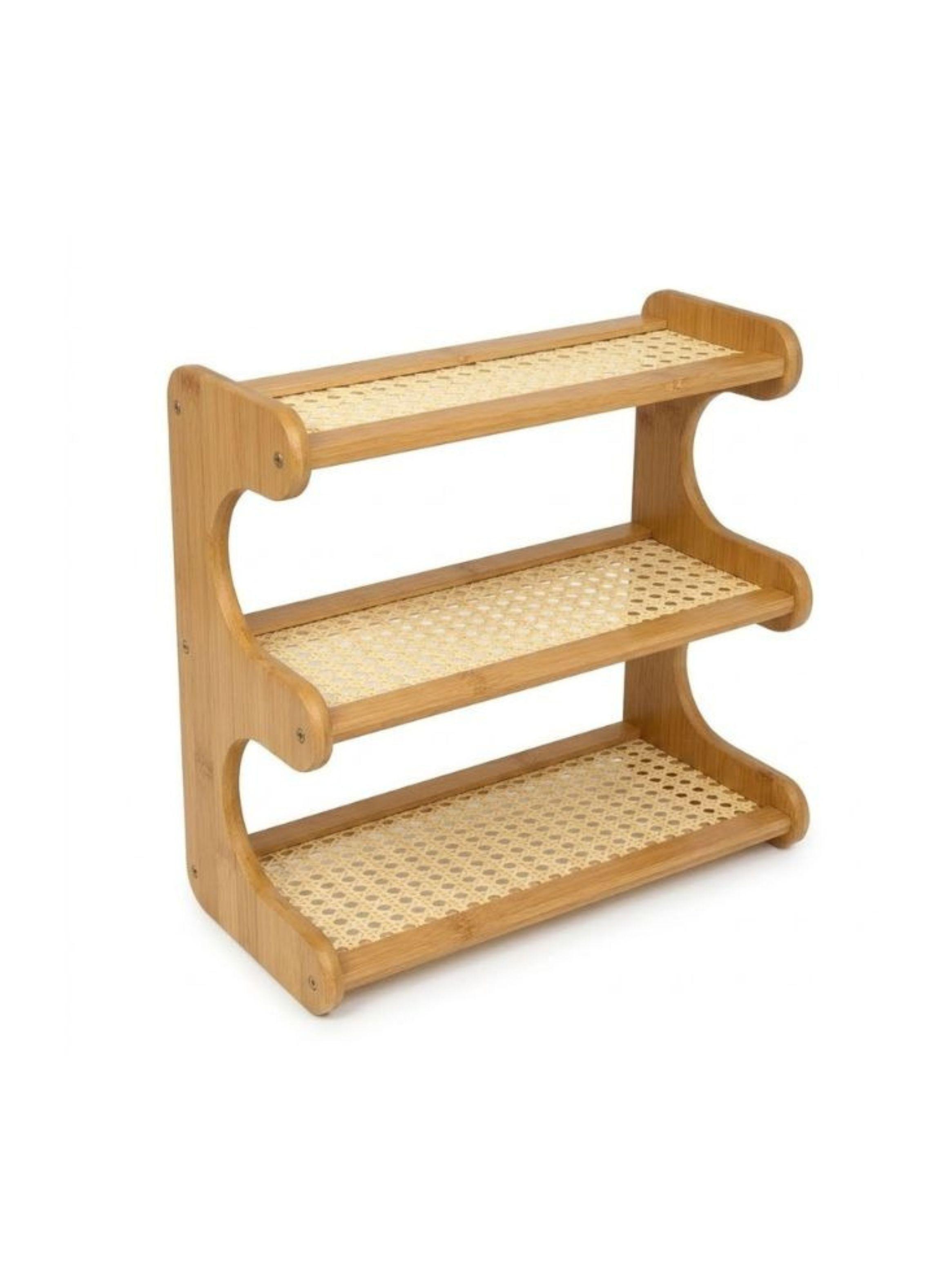 Organizador De Bano De Bambu Repisa 3 Niveles Multifuncional-0