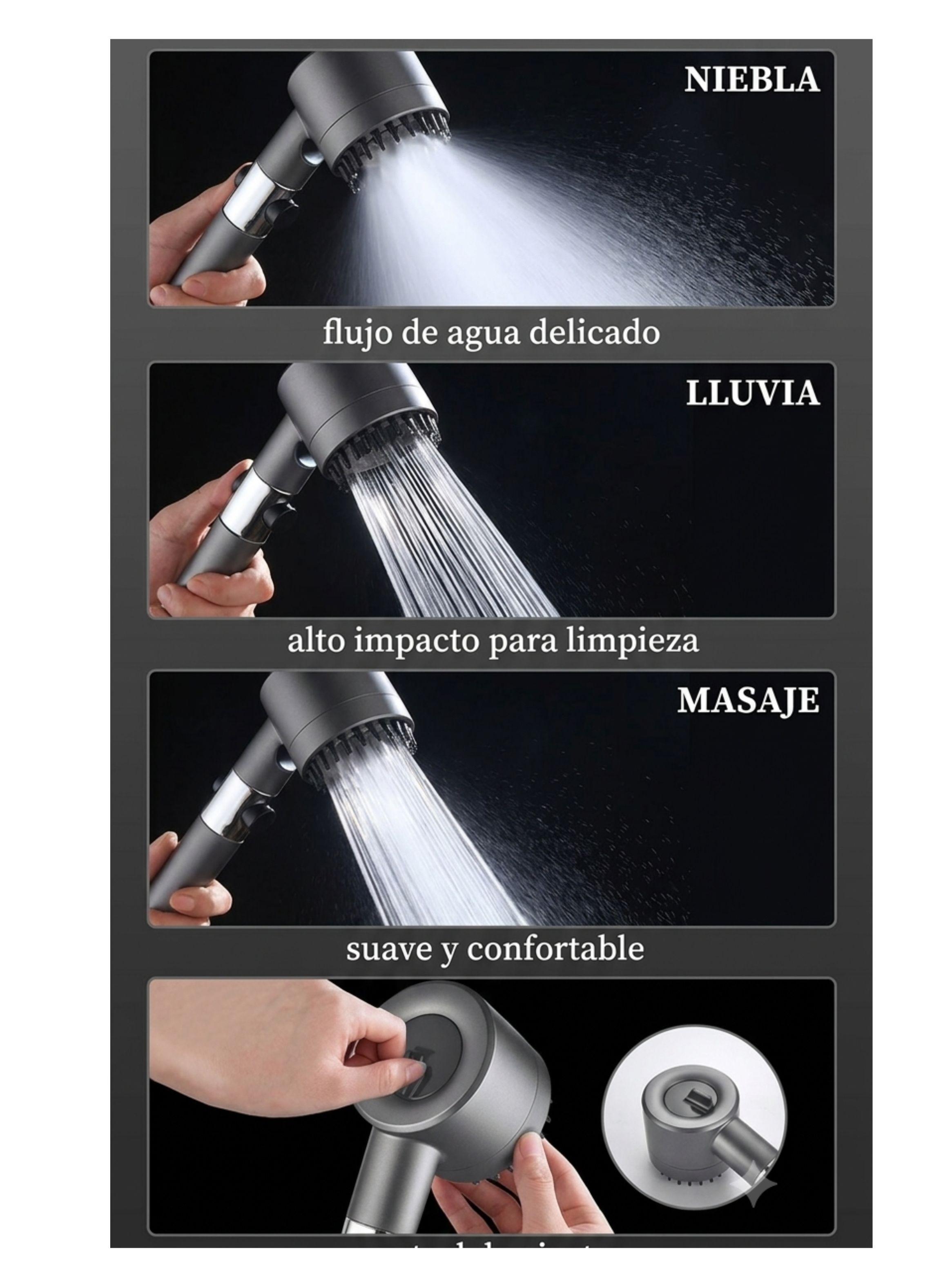 Cabezal De Ducha Turbo Con Filtro Masajeador Alta Presión-2