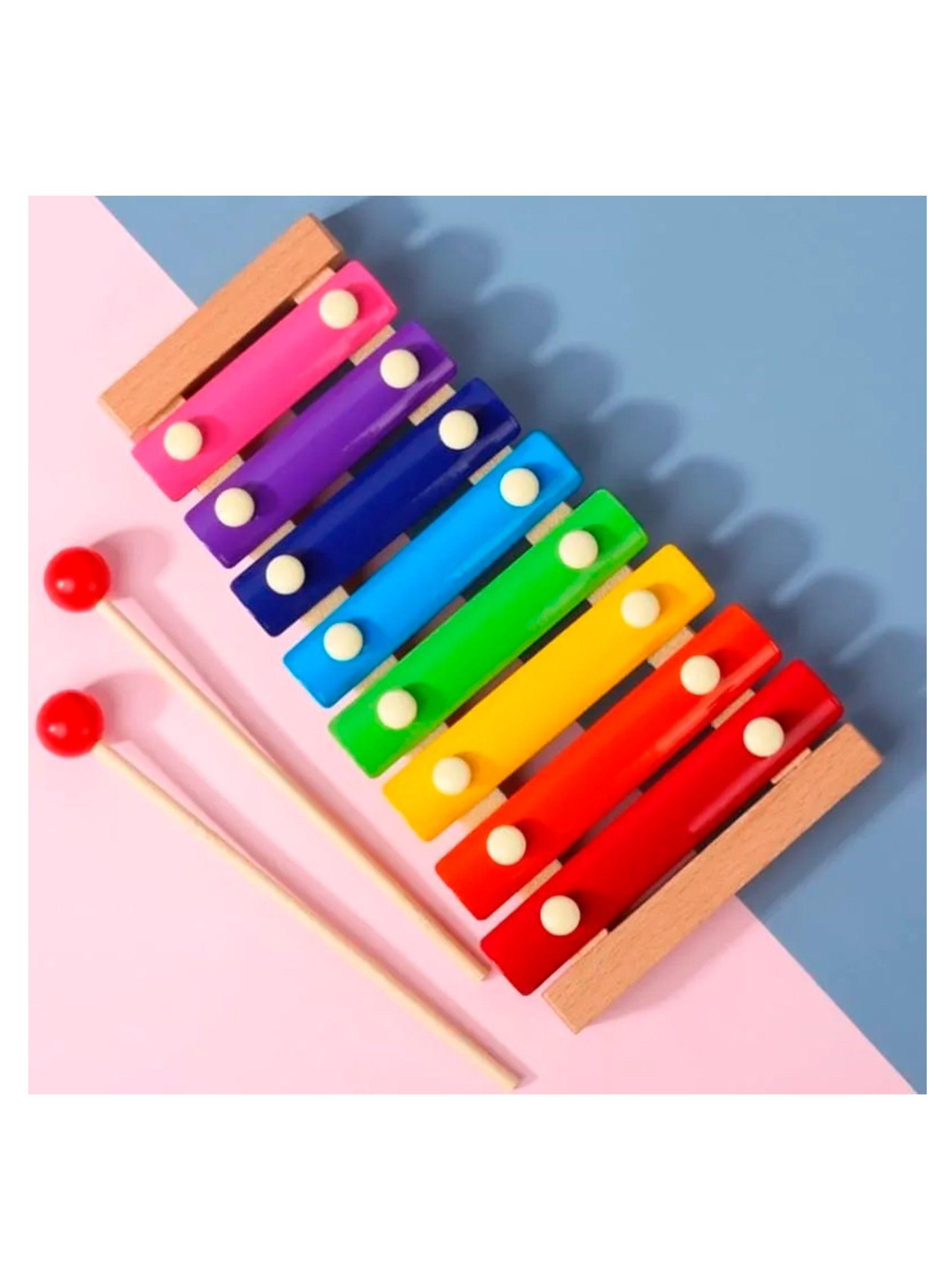 Xilófono Musical Infantil De Madera 8 Notas Coloridas-4