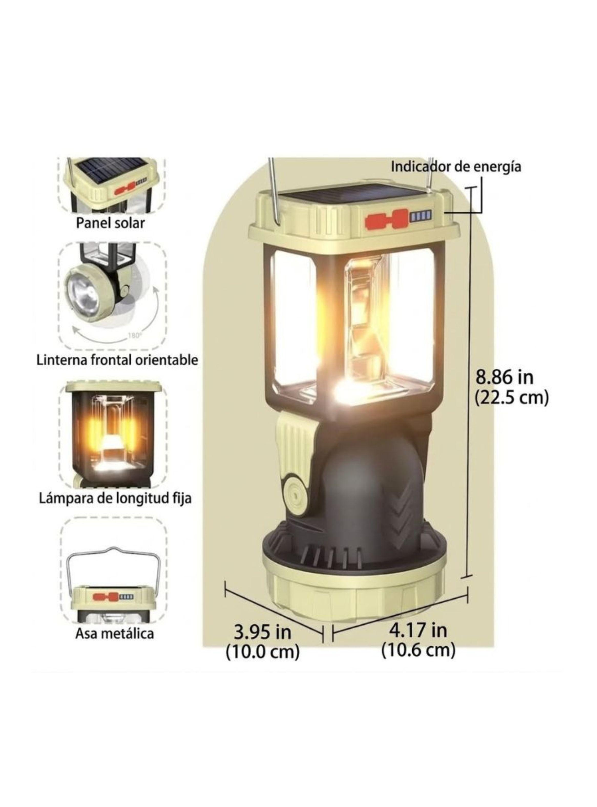 Lámpara Recargable Solar Camping Linterna Multifuncional -4