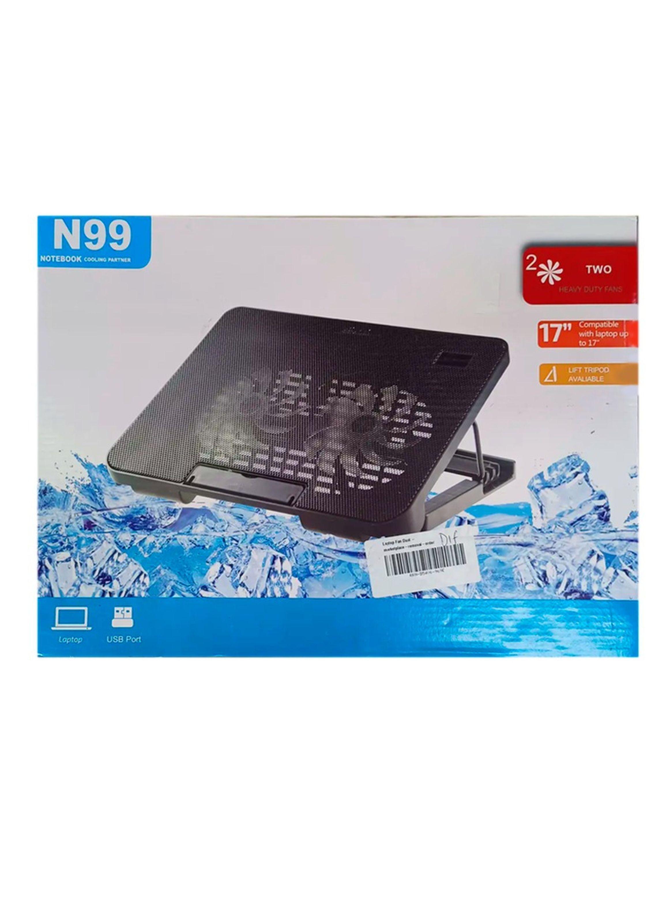 Soporte Ajustable Laptop 2 Ventiladores Iluminación Led 17 Pulgadas-2