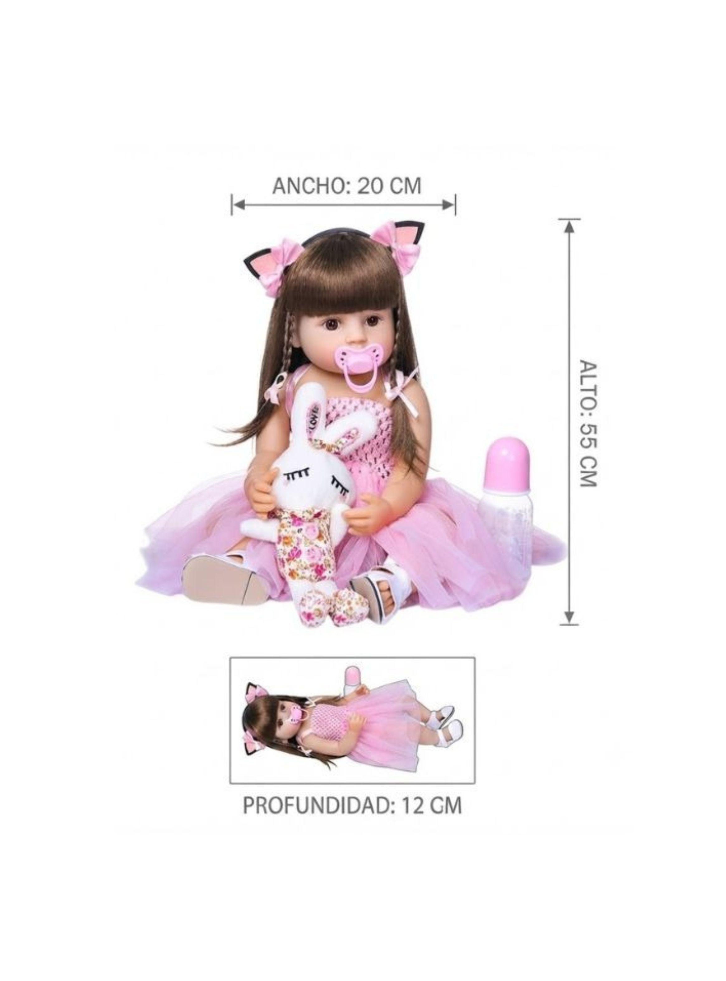  Muñeca Reborn Silicona Realista Juguete Niñas Bebé-3