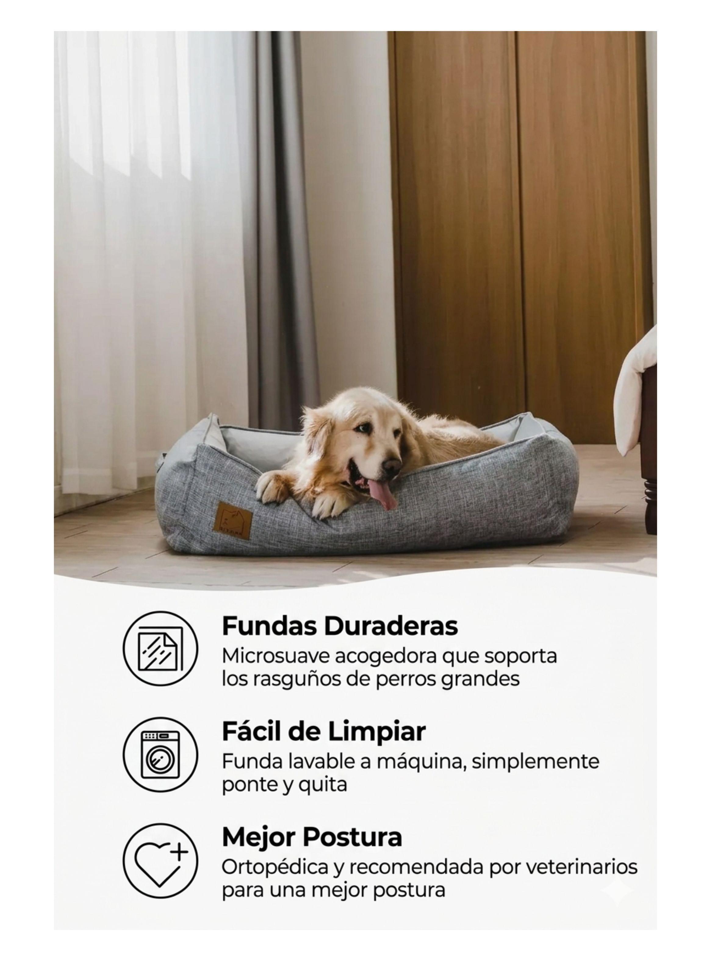 Cama Sofa Ortopedico Perros Grandes Lavable XL 107x82x20cm-3