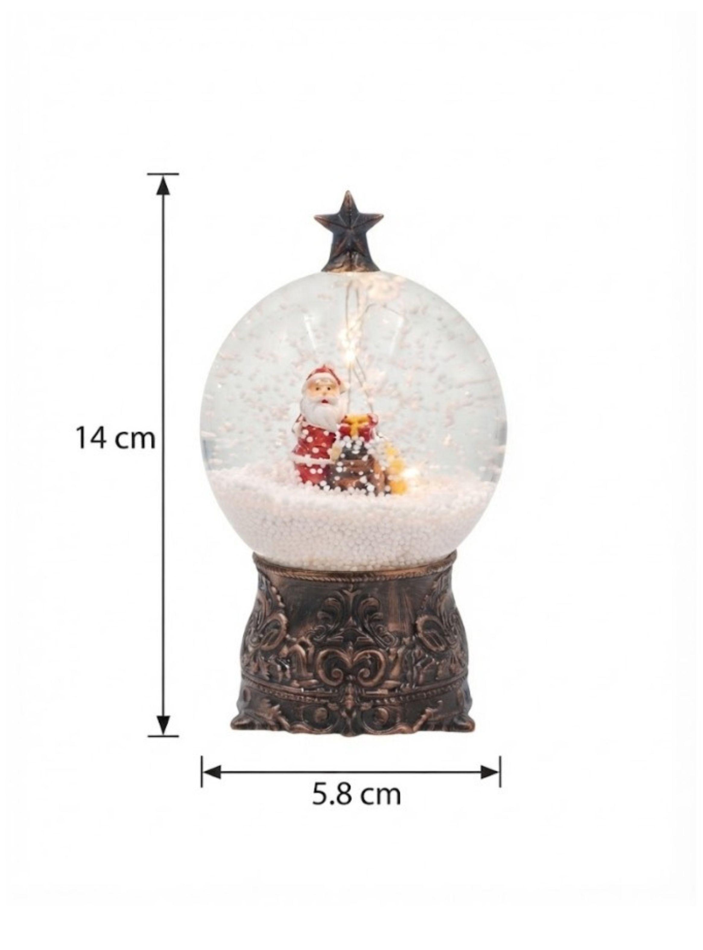 Globo De Nieve Navideño Musical Con Luz Led Temporizador 6h Y Purpurina-1