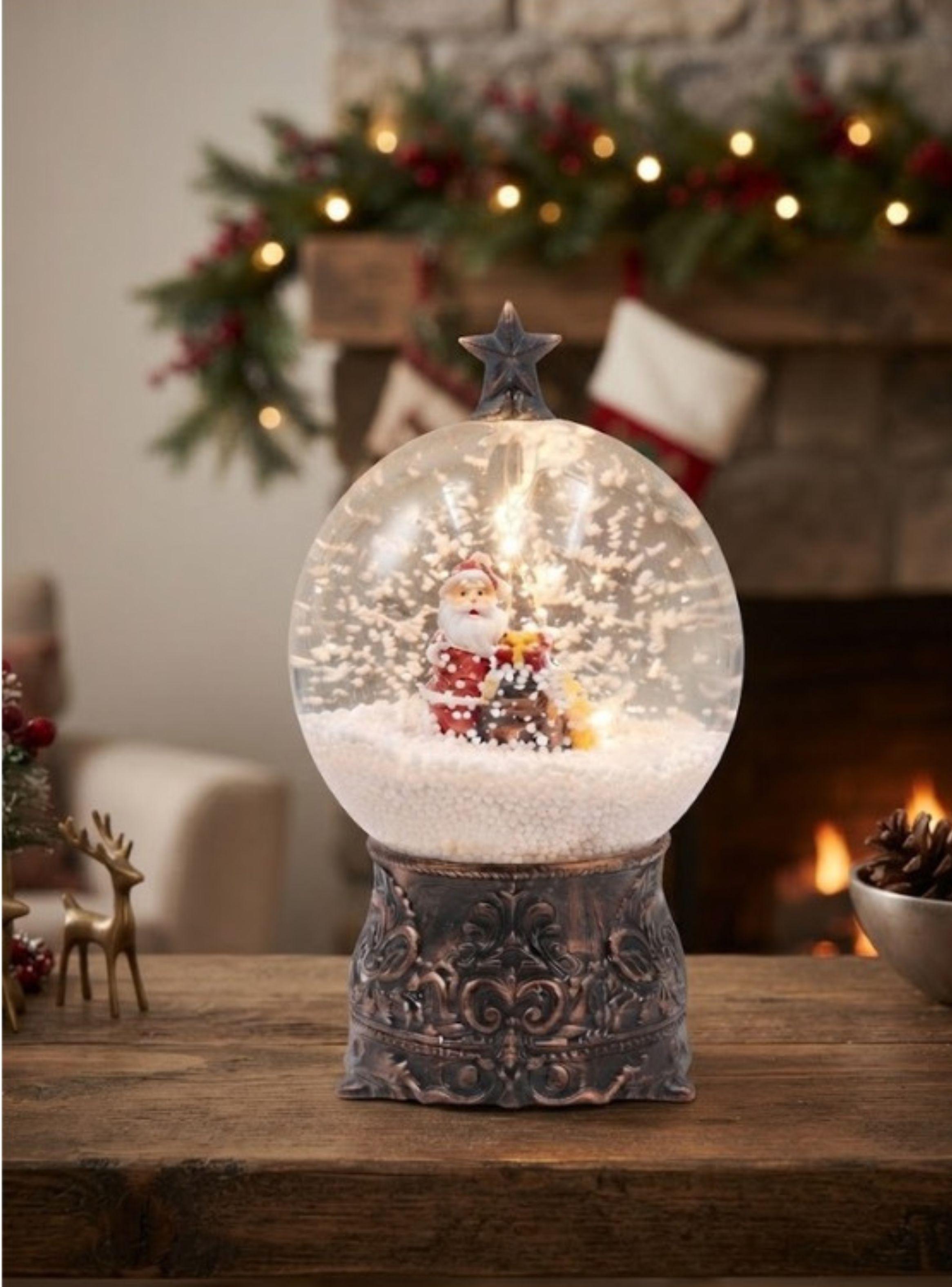 Globo De Nieve Navideño Musical Con Luz Led Temporizador 6h Y Purpurina-2
