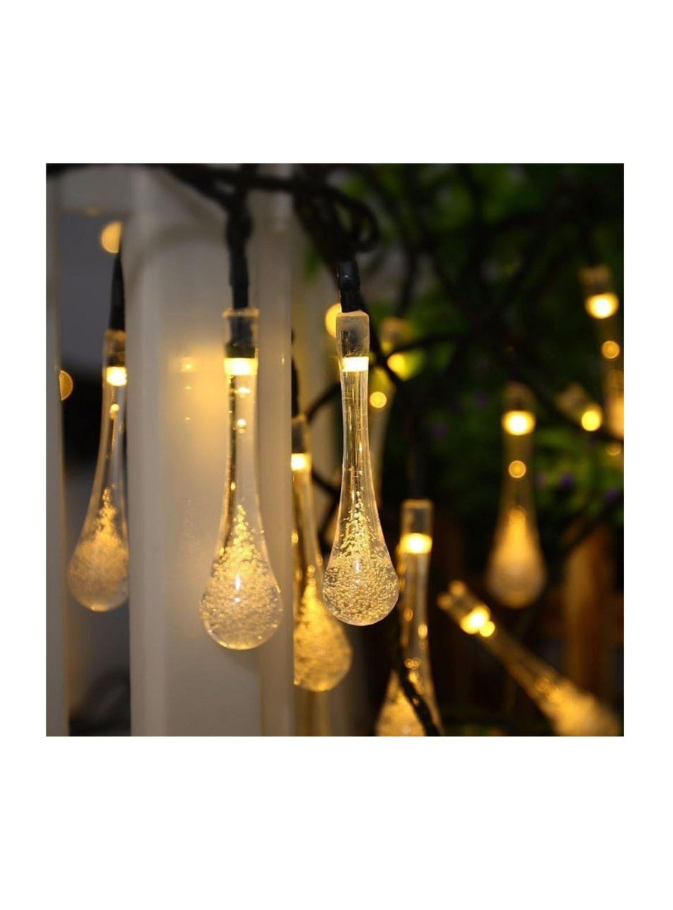 Luces Solares De Gotas 20 LED Amarillas De 4 Metros-1