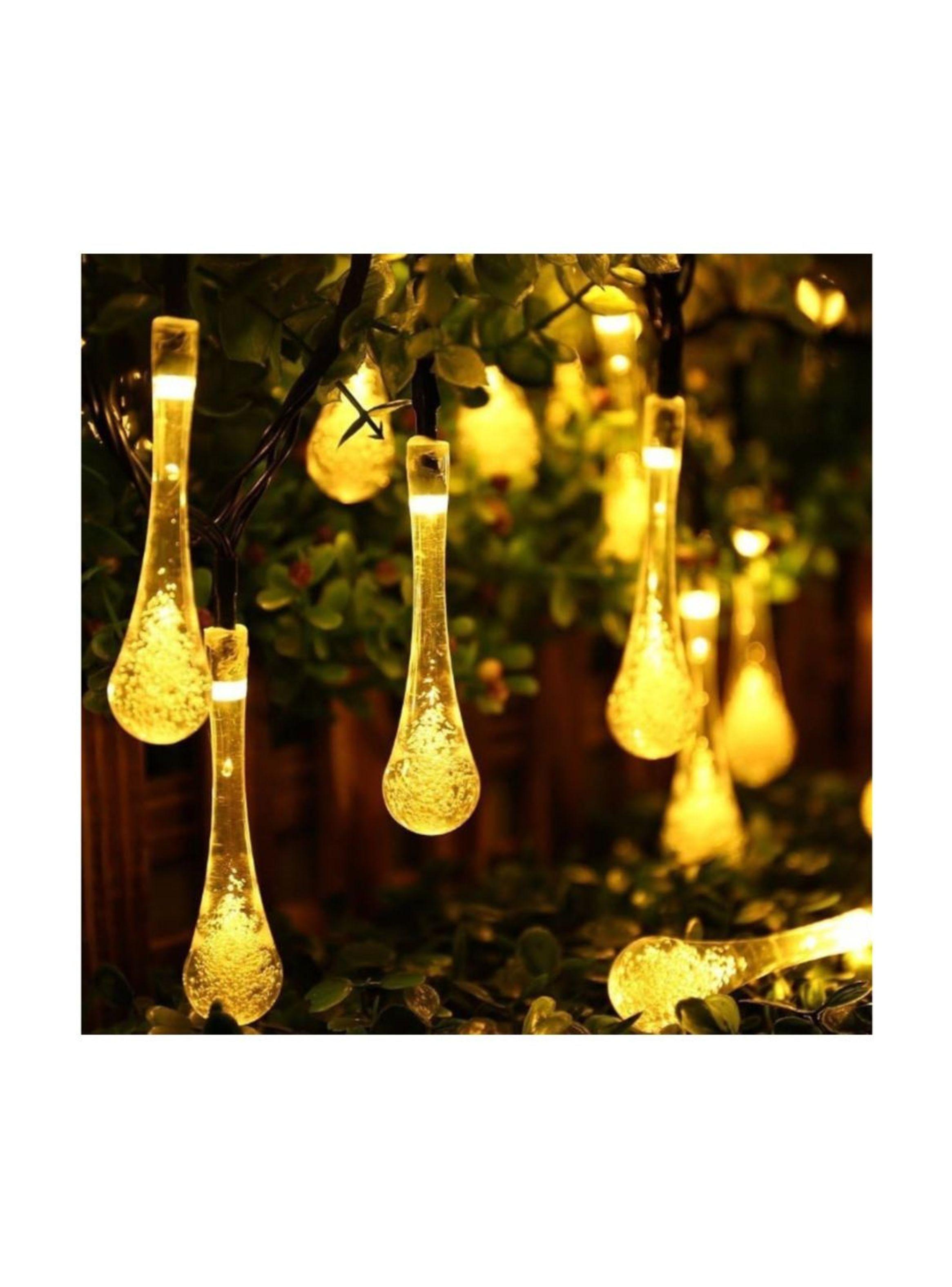 Luces Solares De Gotas 20 LED Amarillas De 4 Metros-3