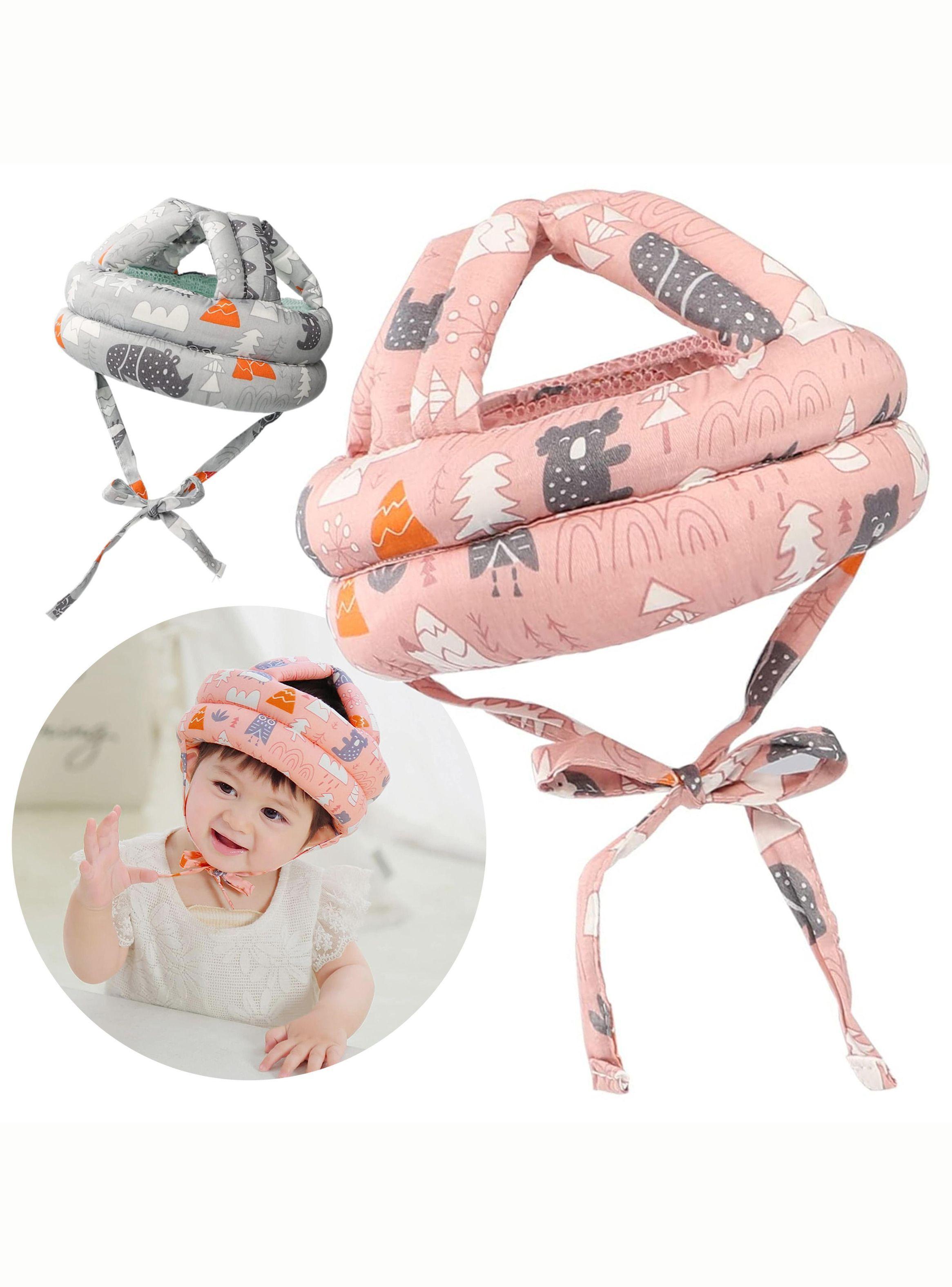 Casco Protector Bebe Antigolpes Gatear Seguridad Infantil Rosa-4