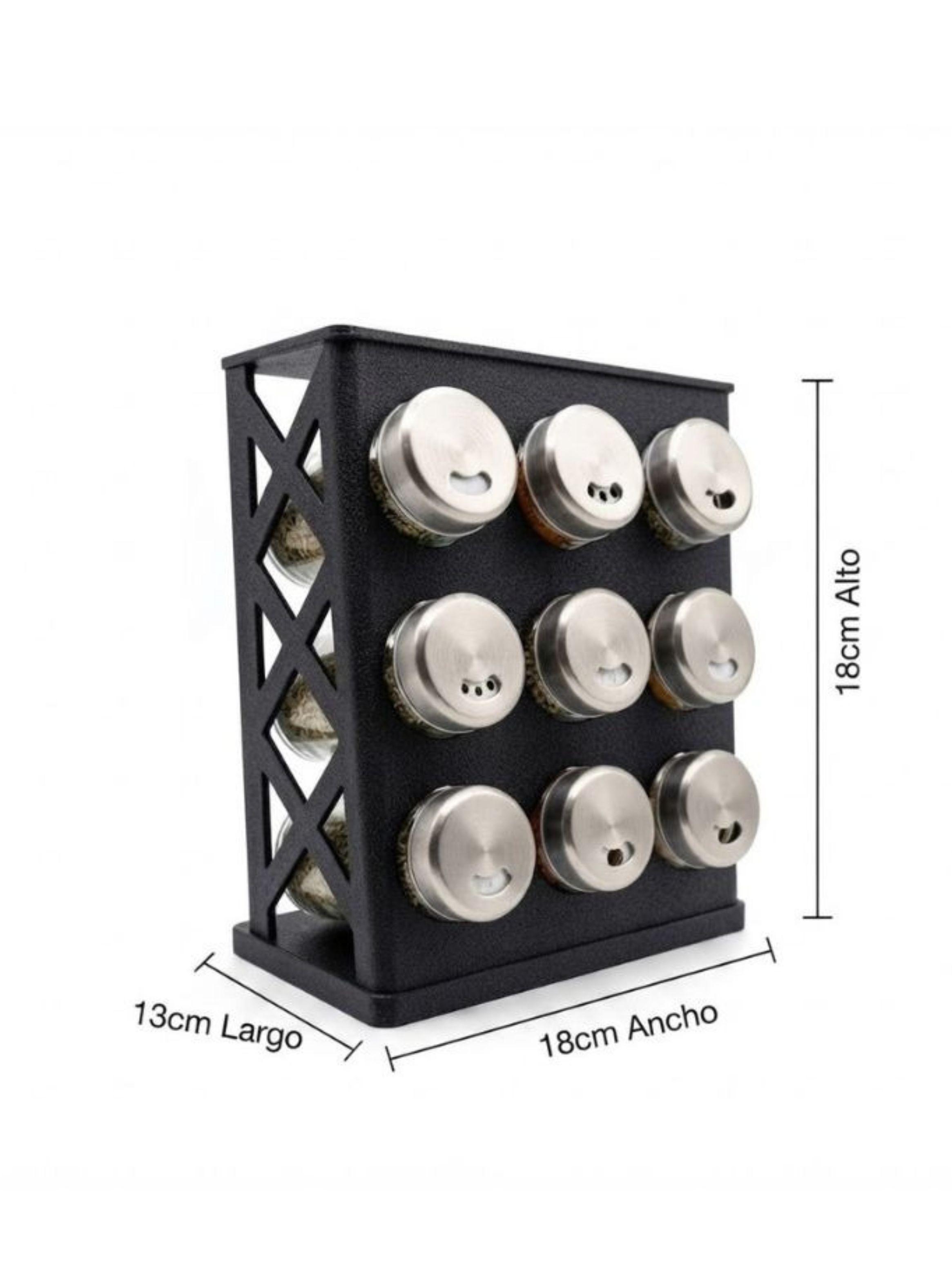 Organizador De Especias Condimentero De Mesa 9 Frascos-3