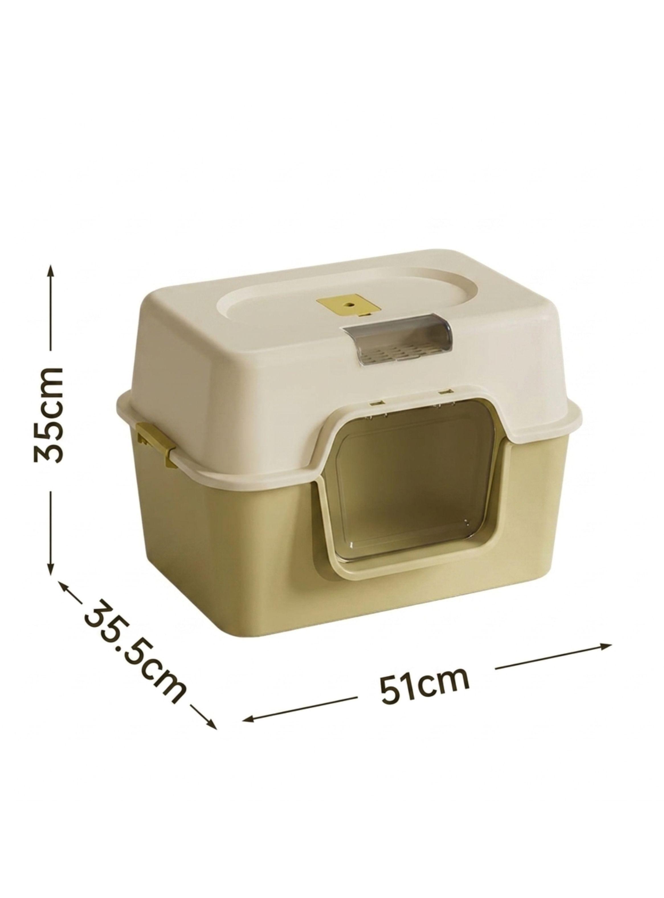 Arenero Bandeja Sanitaria Higiene para Gatos Desmontable Café-2