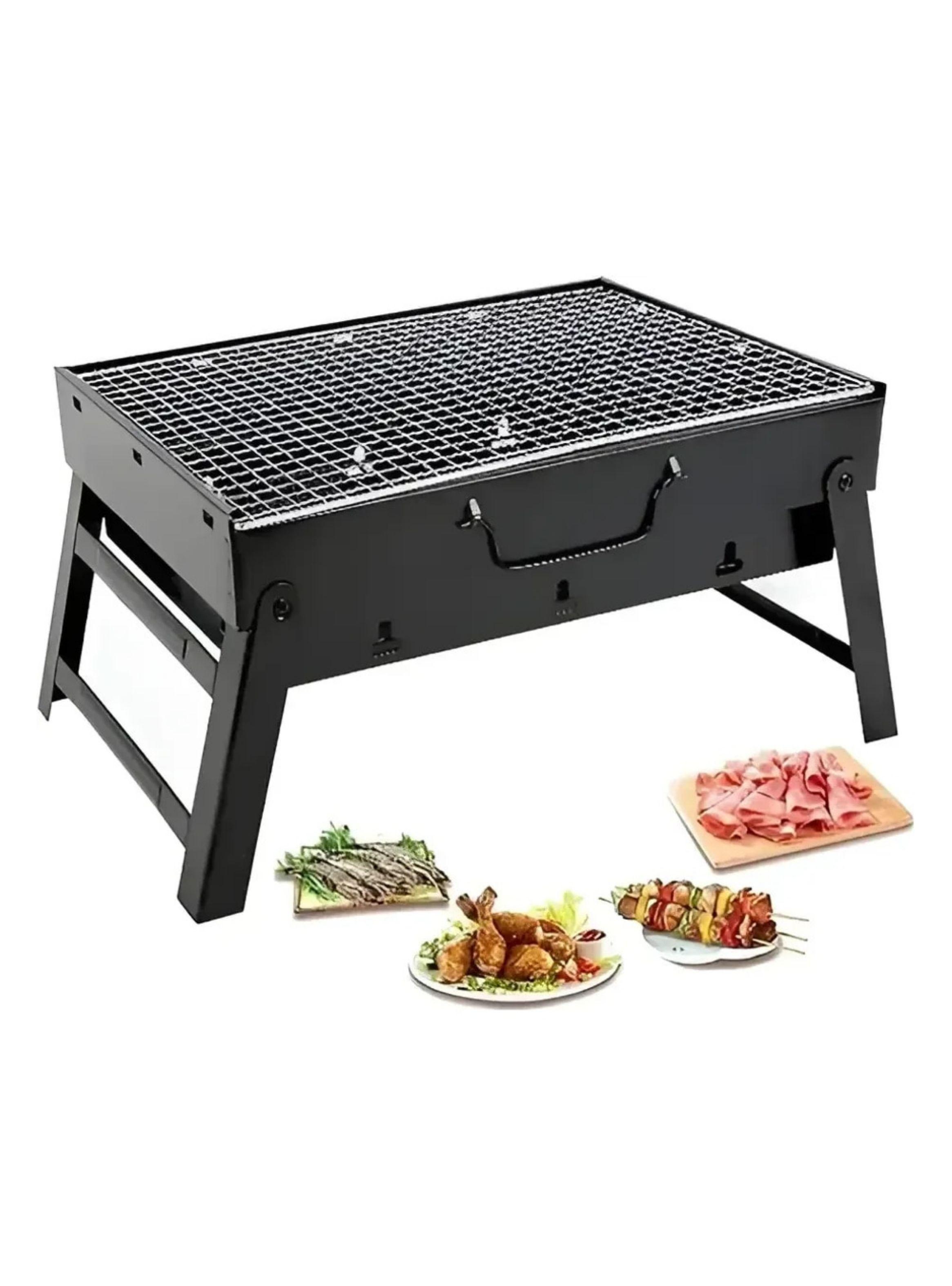 Parrilla Portátil A Carbón Plegable Para Camping Y Asado 36x29cm-1