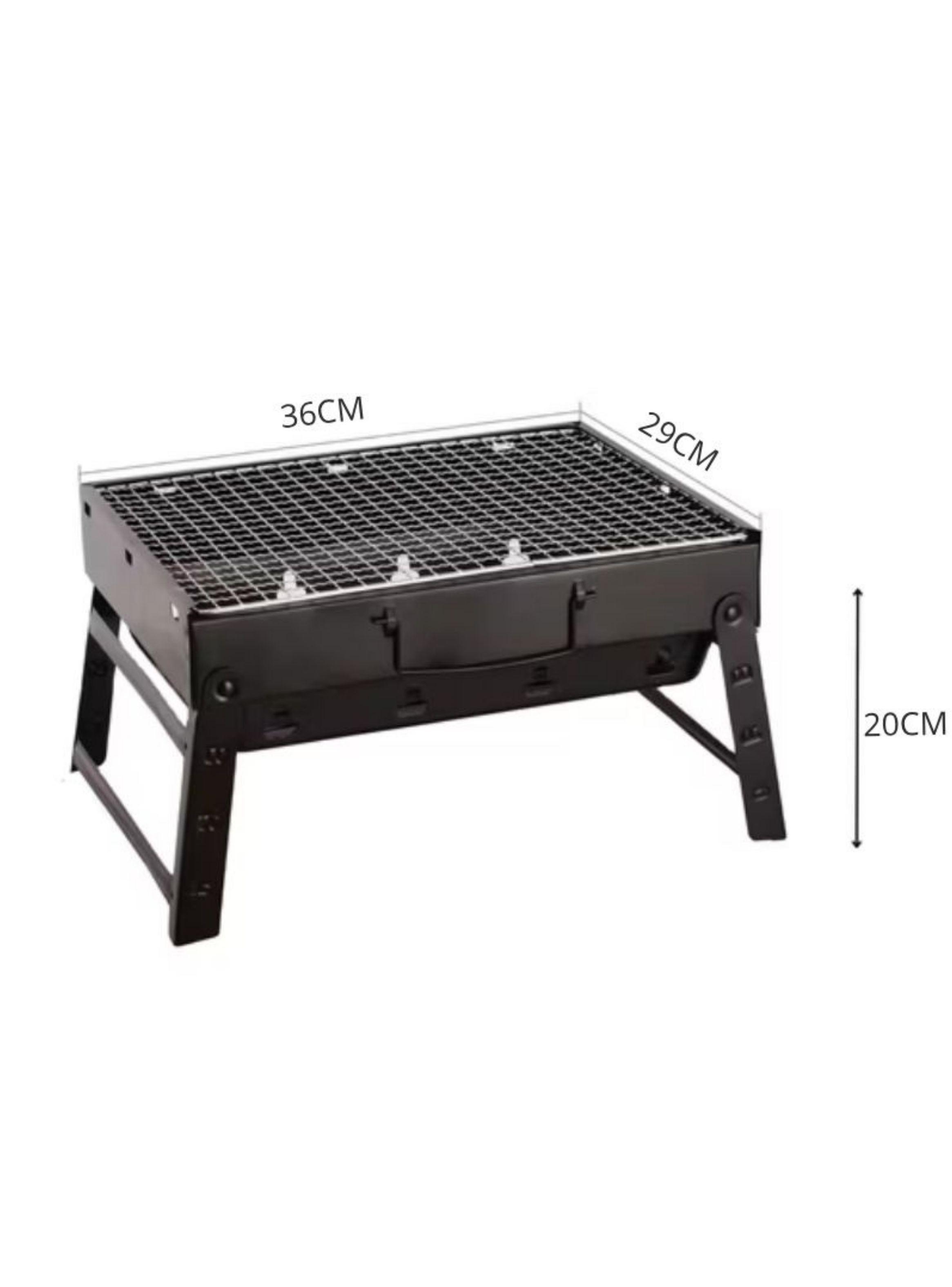 Parrilla Portátil A Carbón Plegable Para Camping Y Asado 36x29cm-2
