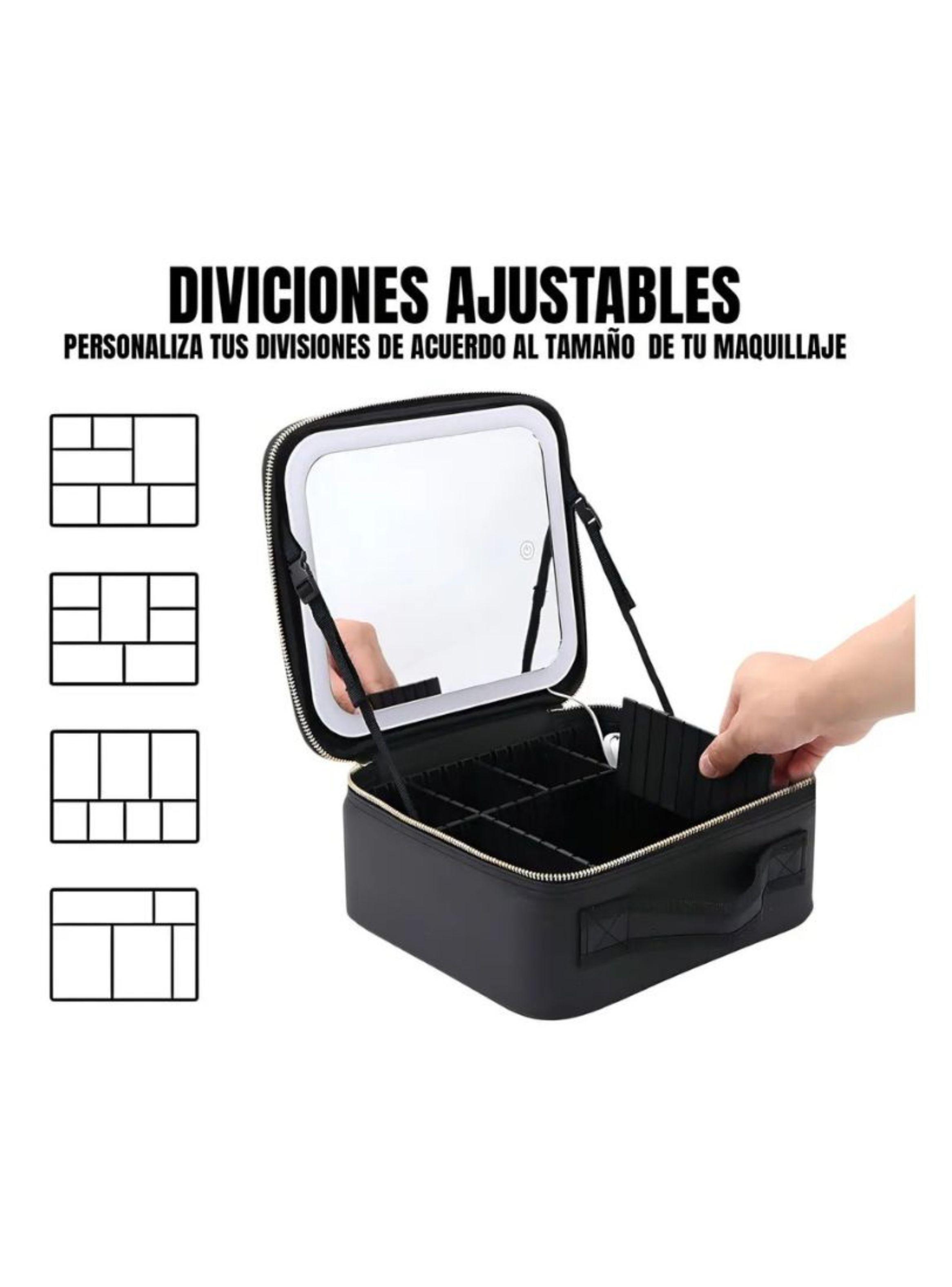 Maletin Maquillaje Con Espejo Led Organizador Portatil-3