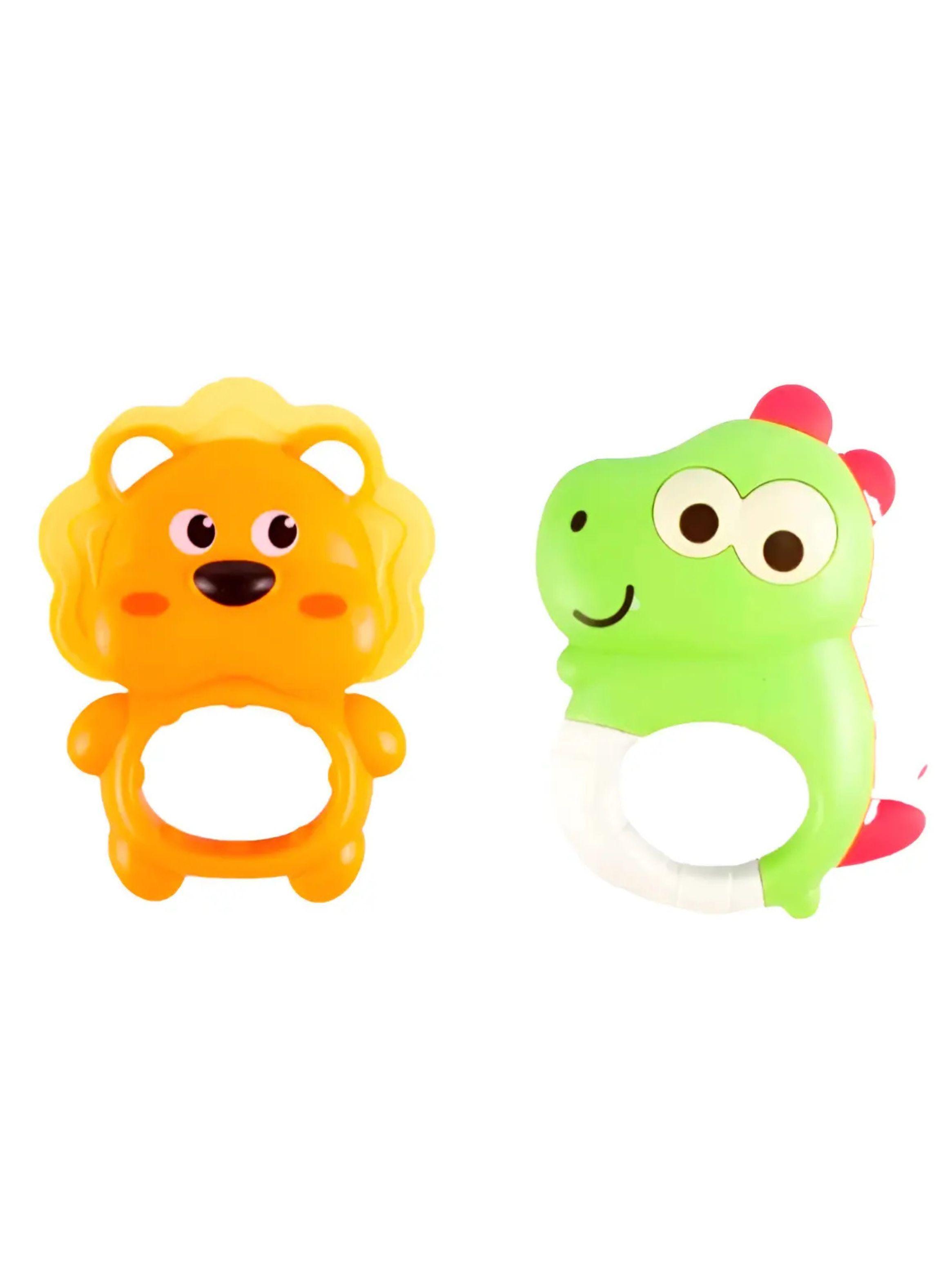 Set de 4 Sonajeros y Mordedores Sensoriales para Bebé Diseños de Animalitos-2