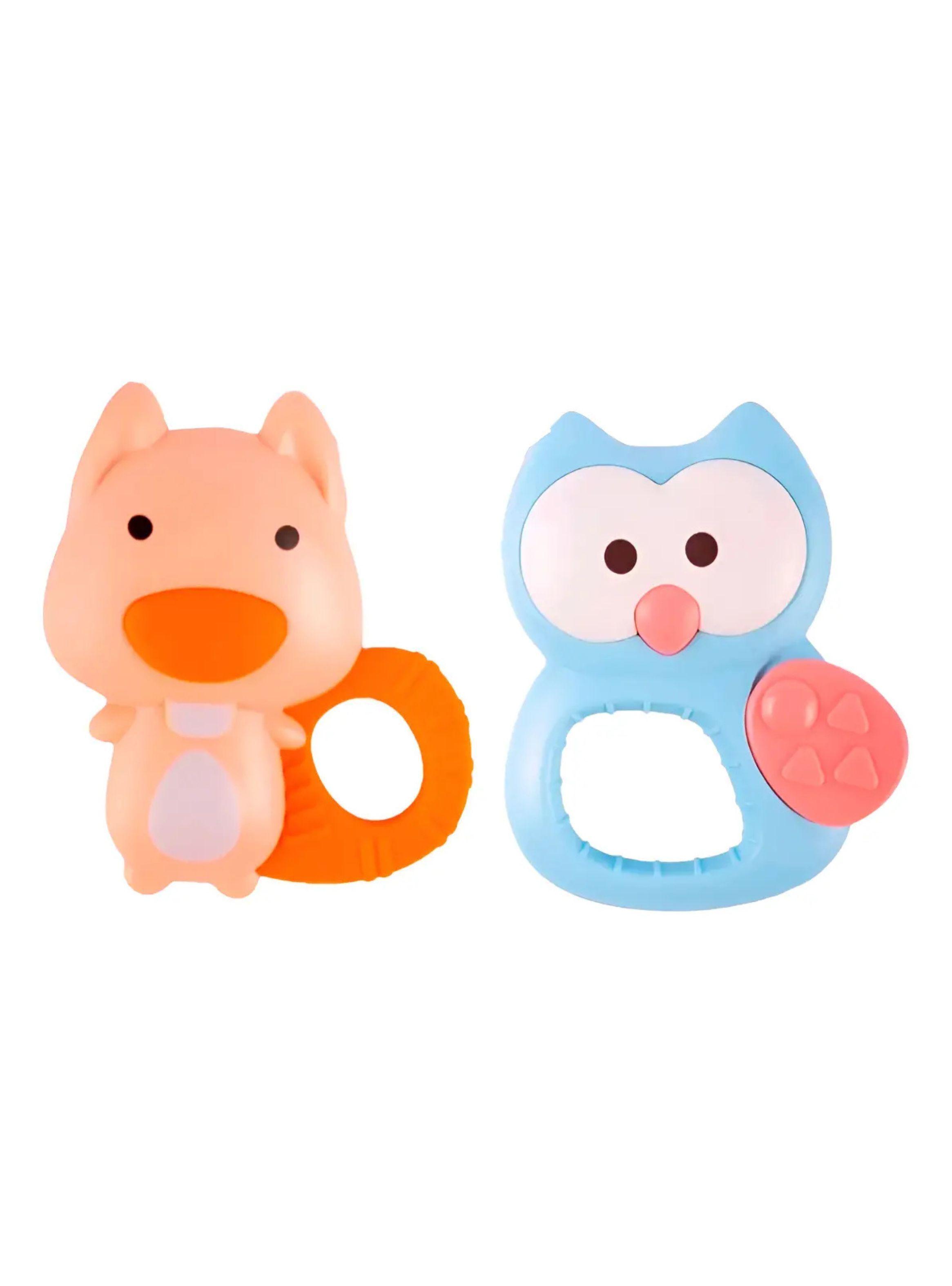 Set de 4 Sonajeros y Mordedores Sensoriales para Bebé Diseños de Animalitos-3