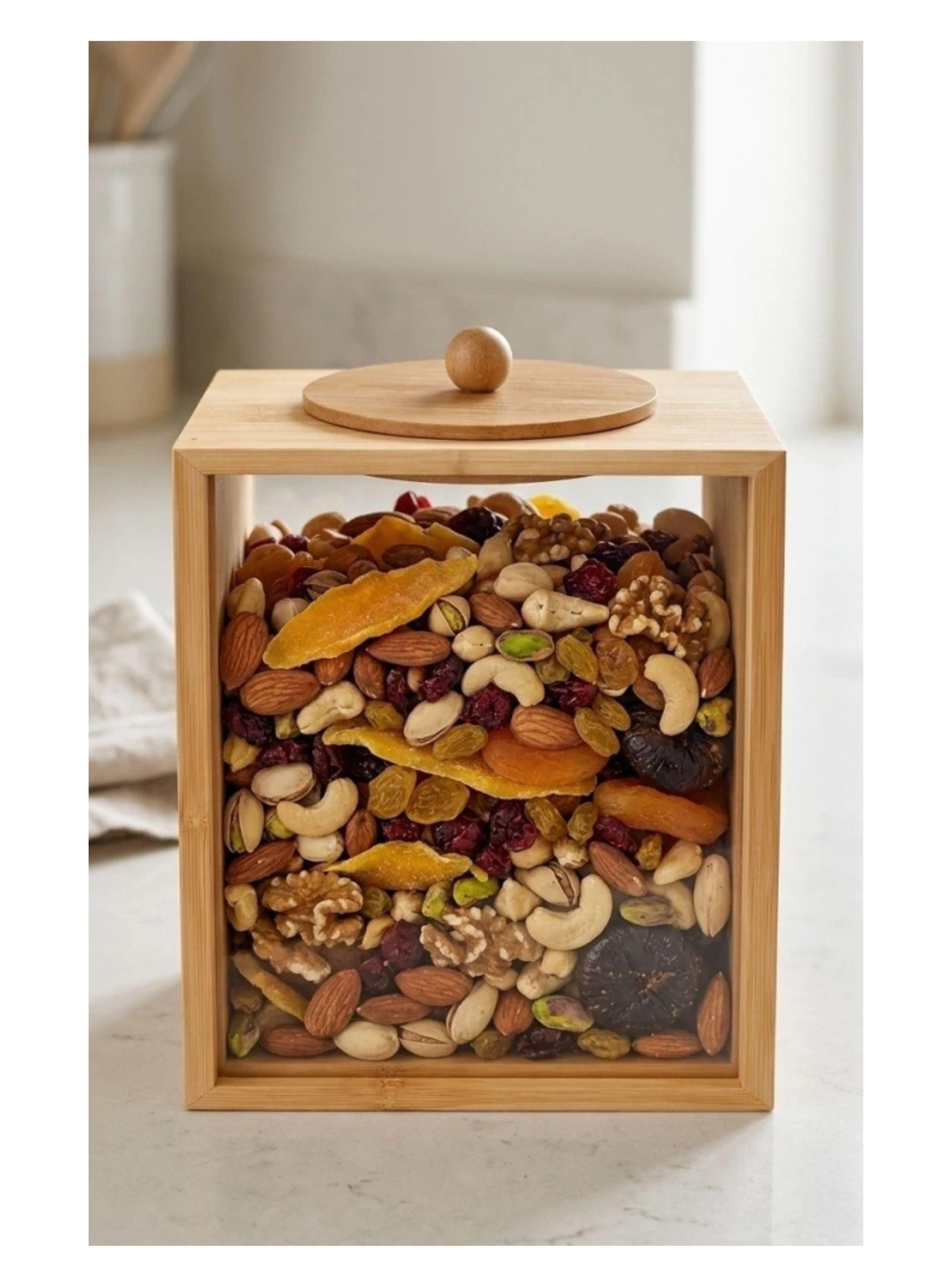 Contenedor Organizador De Cocina Acrílico Y Bambú 1.3 Litros-2