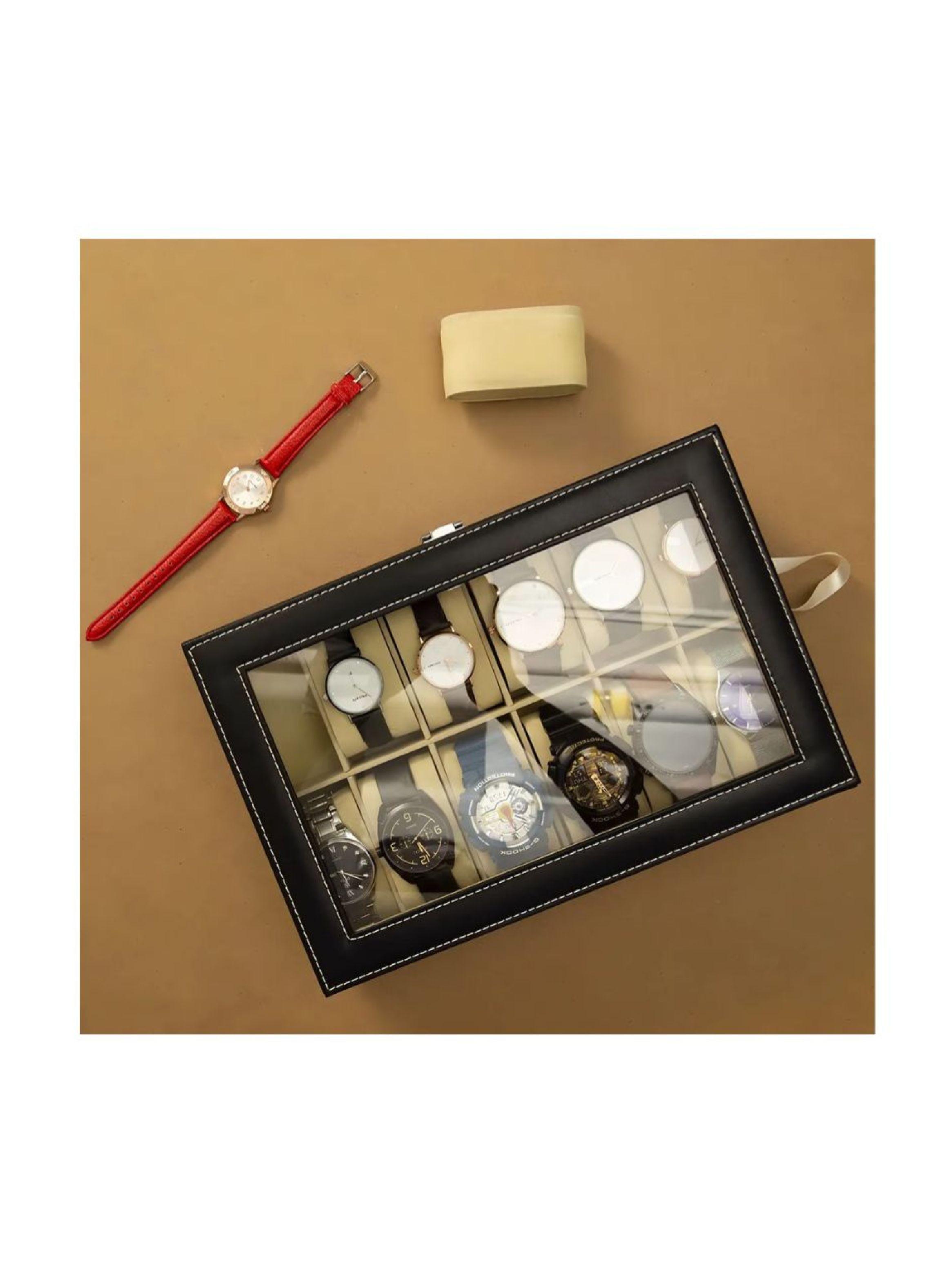 Estuche Alhajero Organizador De Relojes 12 Espacios-3
