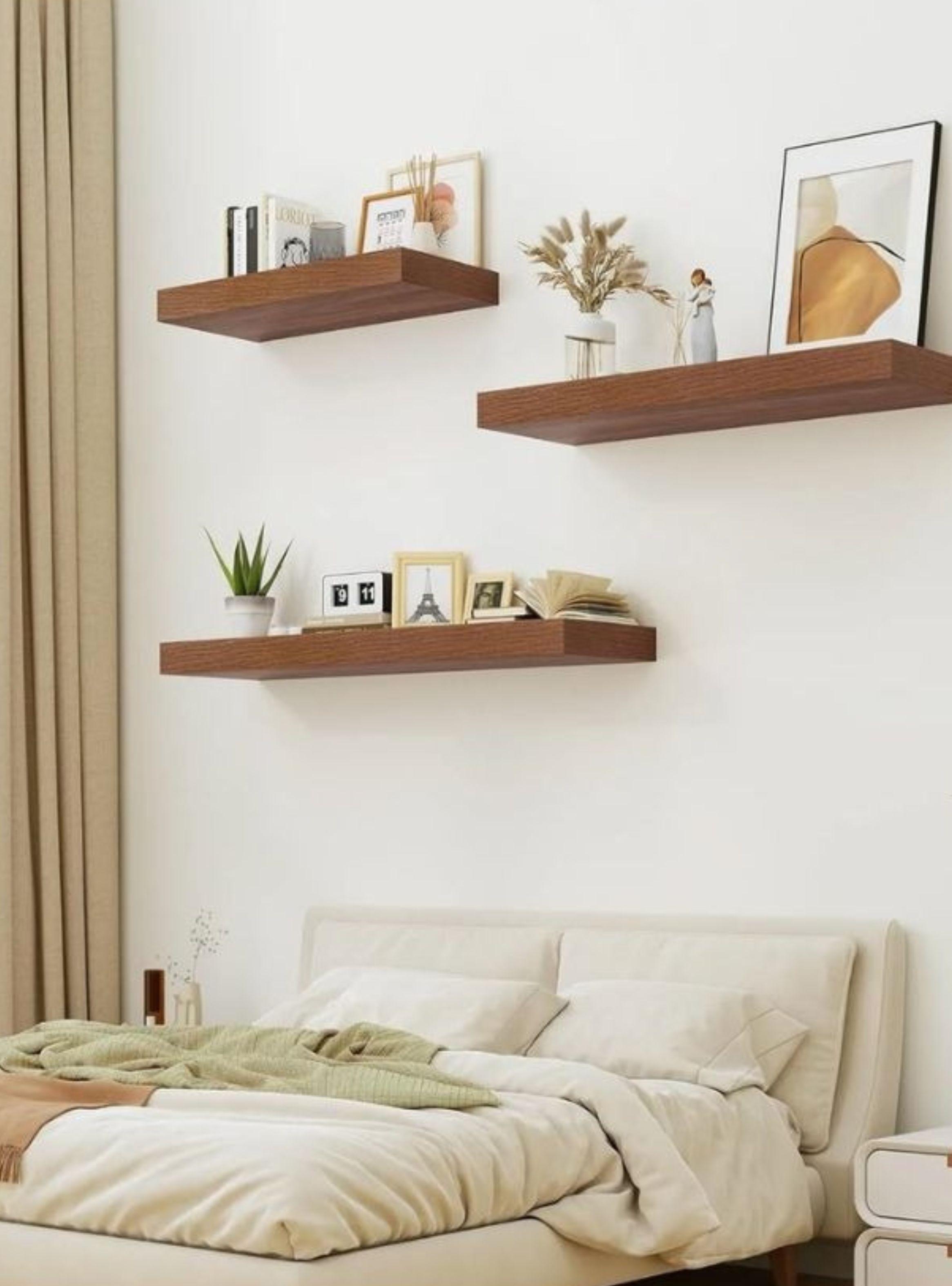 Repisa Flotante Minimalista Madera Caoba 40cm-3