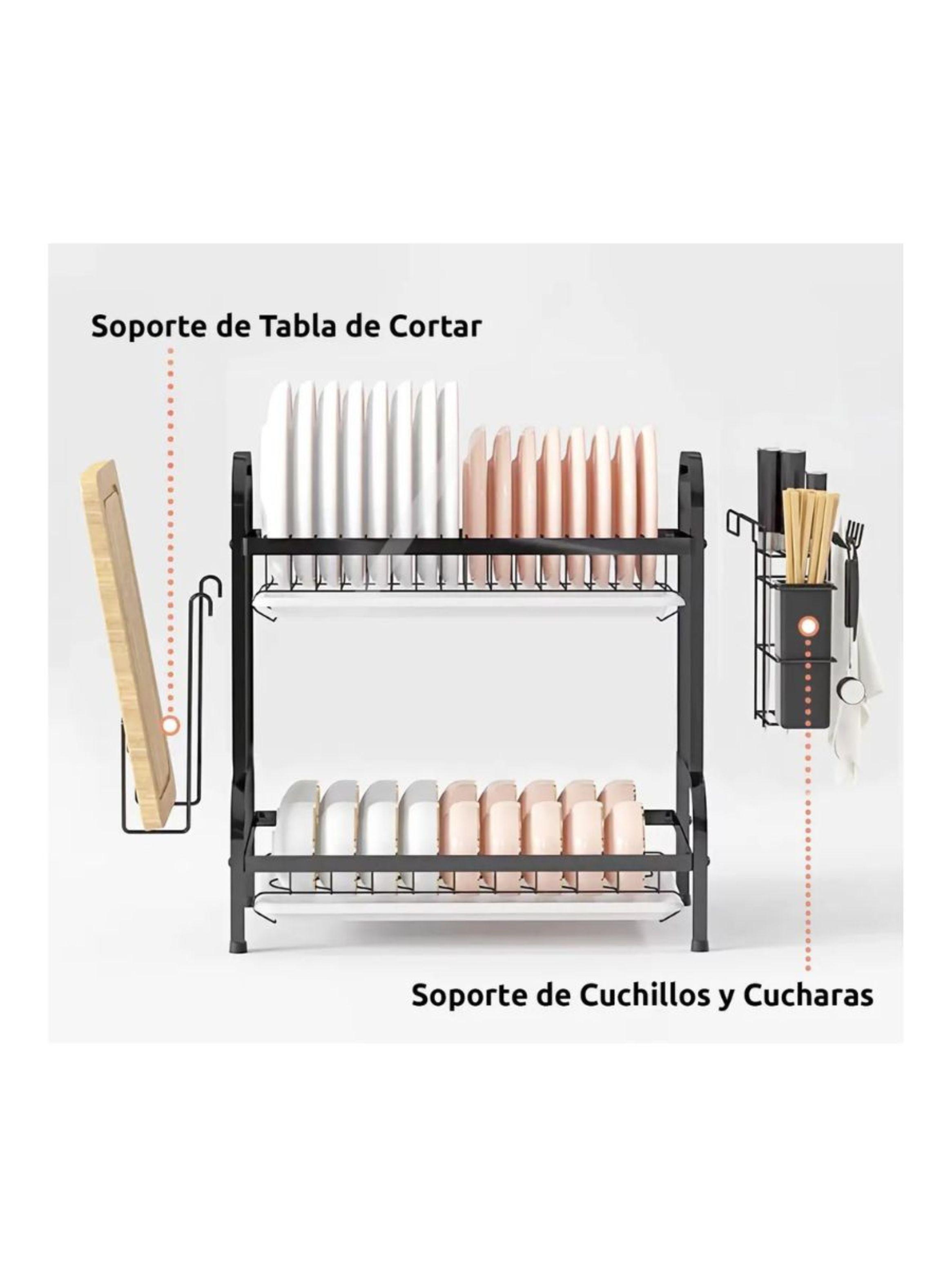 Secador Escurridor De Platos Loza Vajilla 2 Niveles Cocina-2