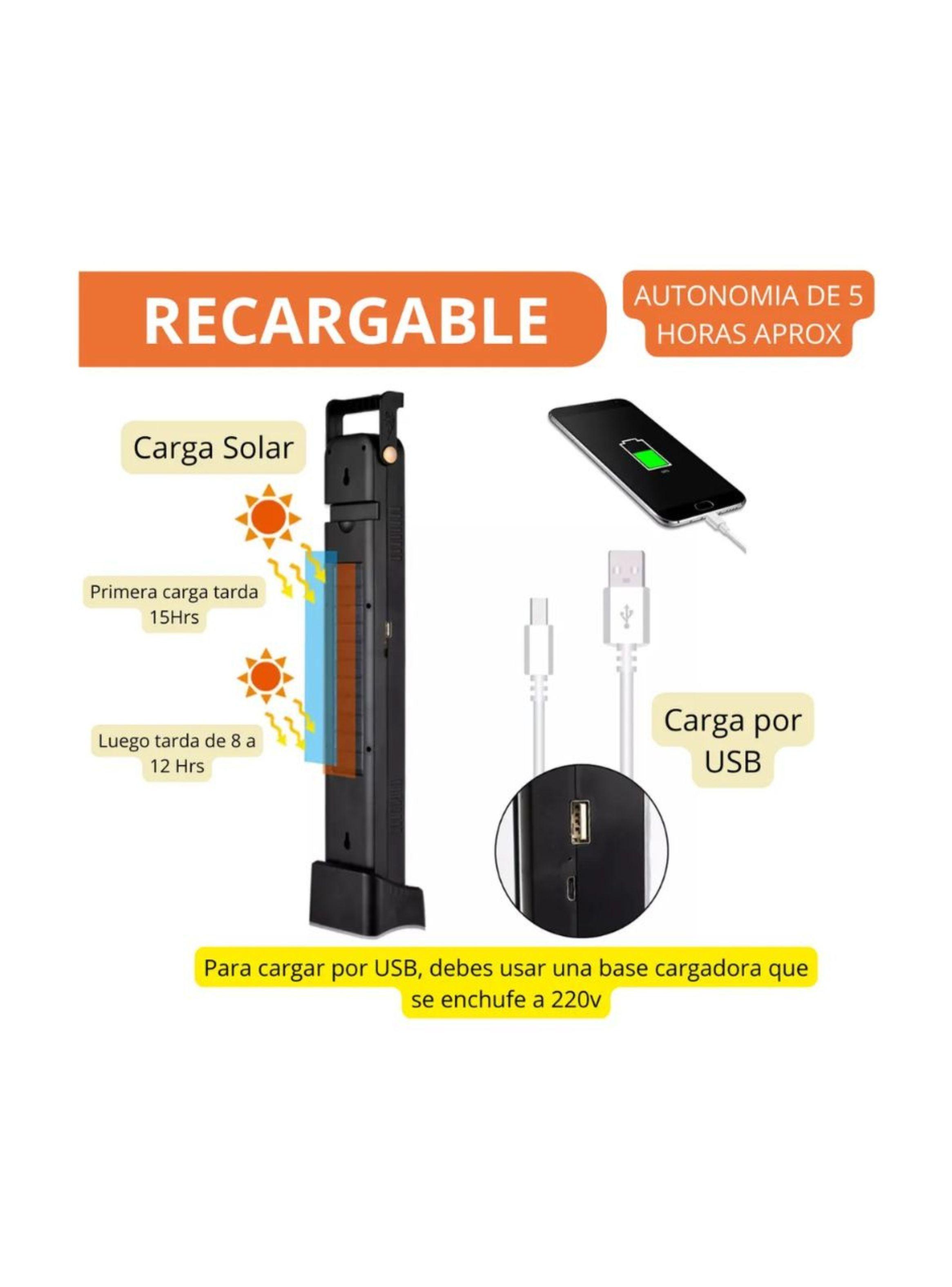 Lampara Solar Foco Luz Emergencia Recargable 39 Led Multiuso-5