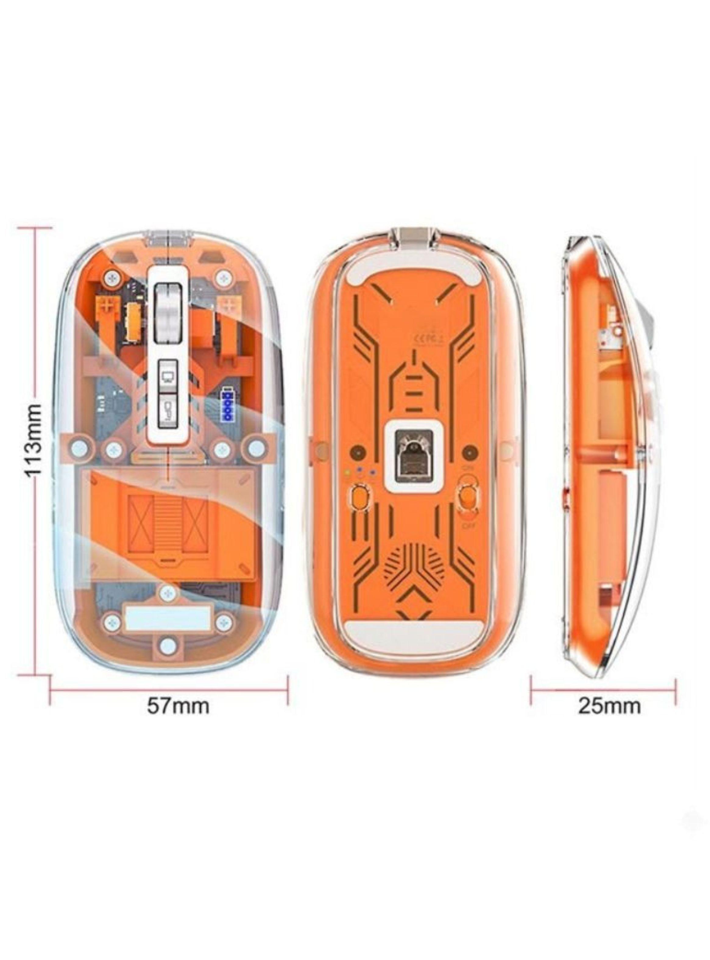 Mouse Inalámbrico Transparente Recargable Bluetooth -3