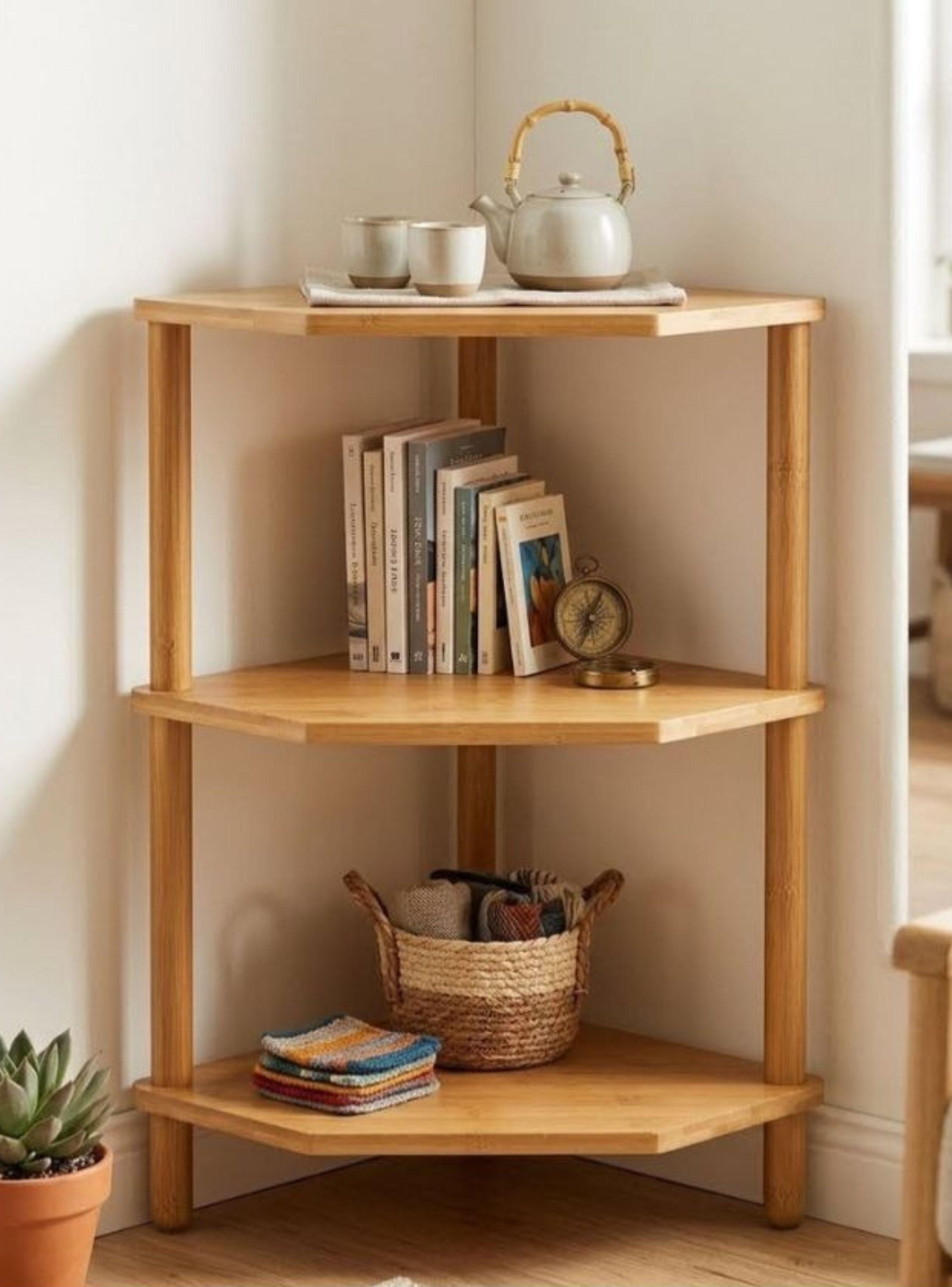 Estante Esquinero De Bambu 3 Niveles Organizador Cocina Expandible-2