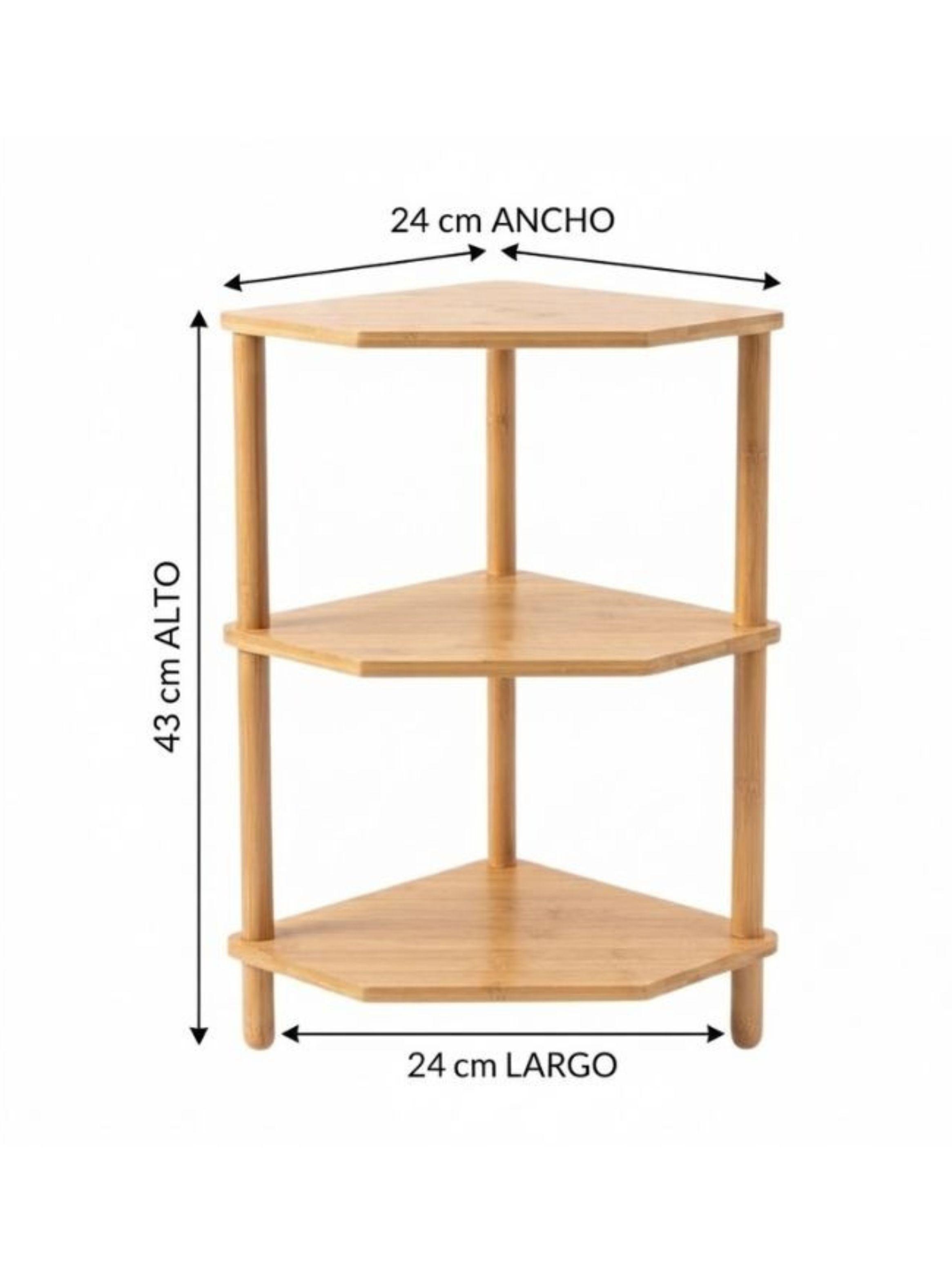 Estante Esquinero De Bambu 3 Niveles Organizador Cocina Expandible-3