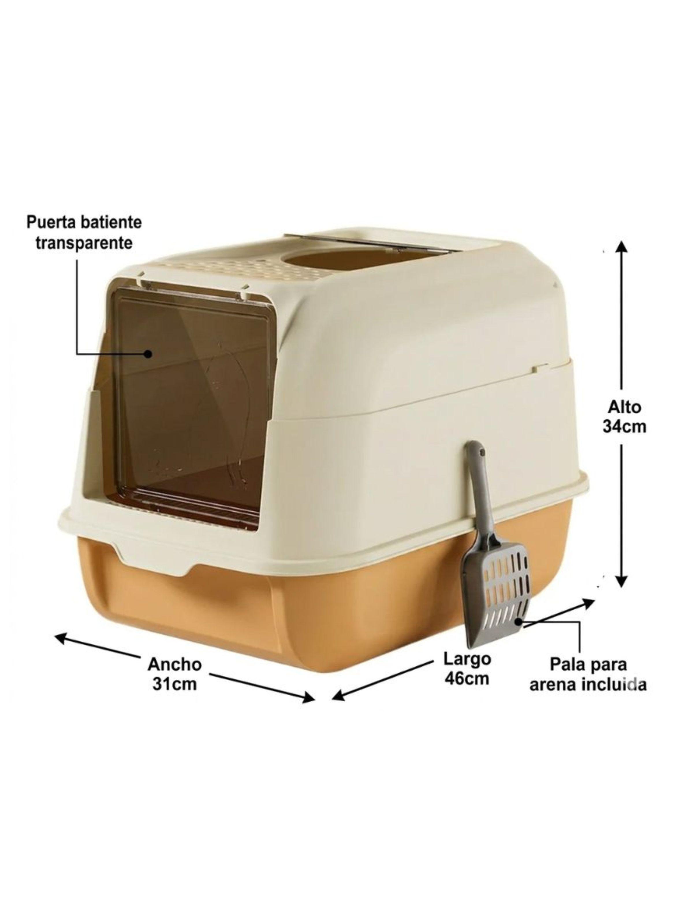 Arenero Para Gatos Baño Cerrado Antisalpicaduras Con Pala Naranja-3