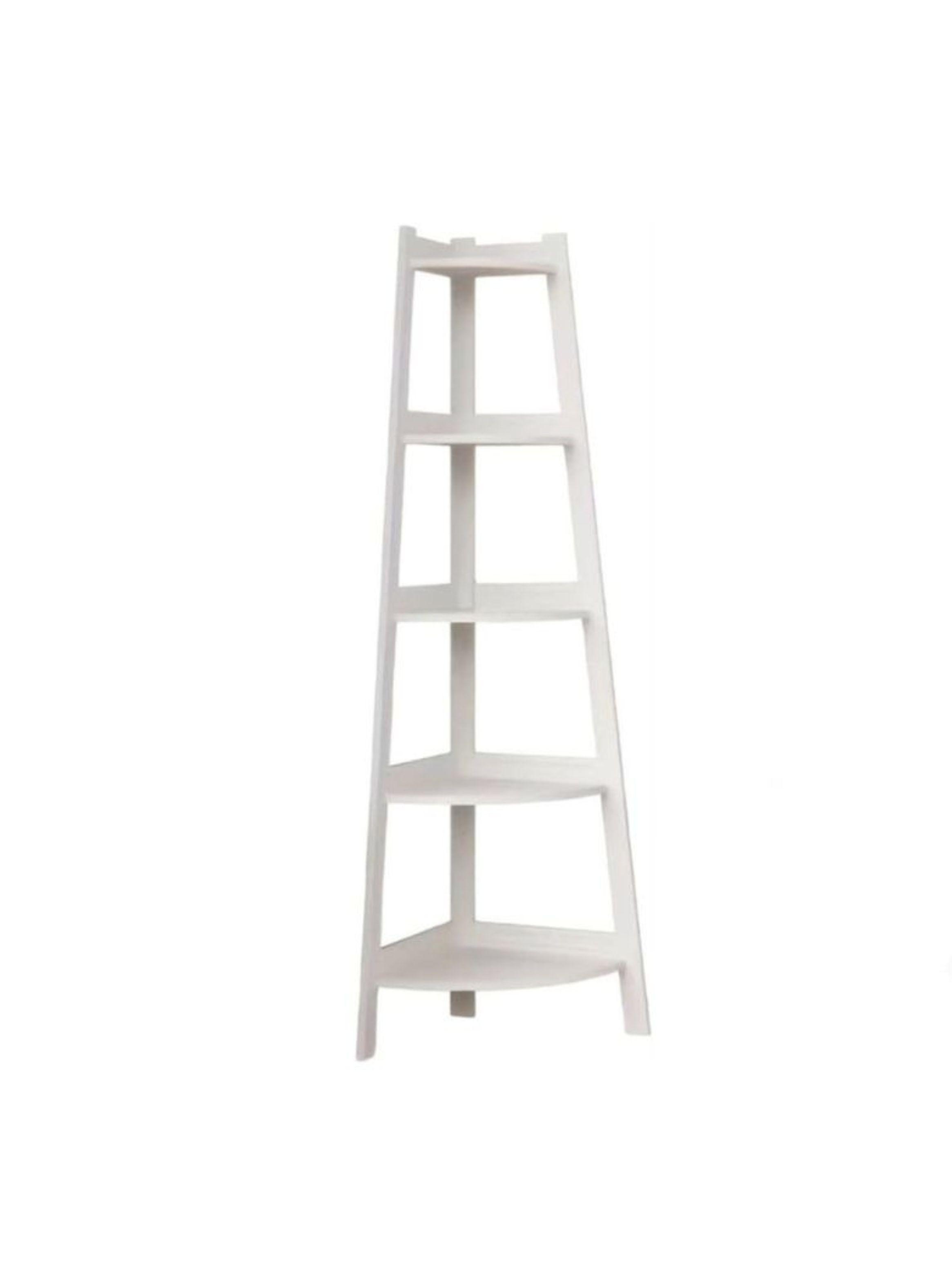 Estante Esquinero 5 Niveles Madera Blanco Organizador 106cm-0