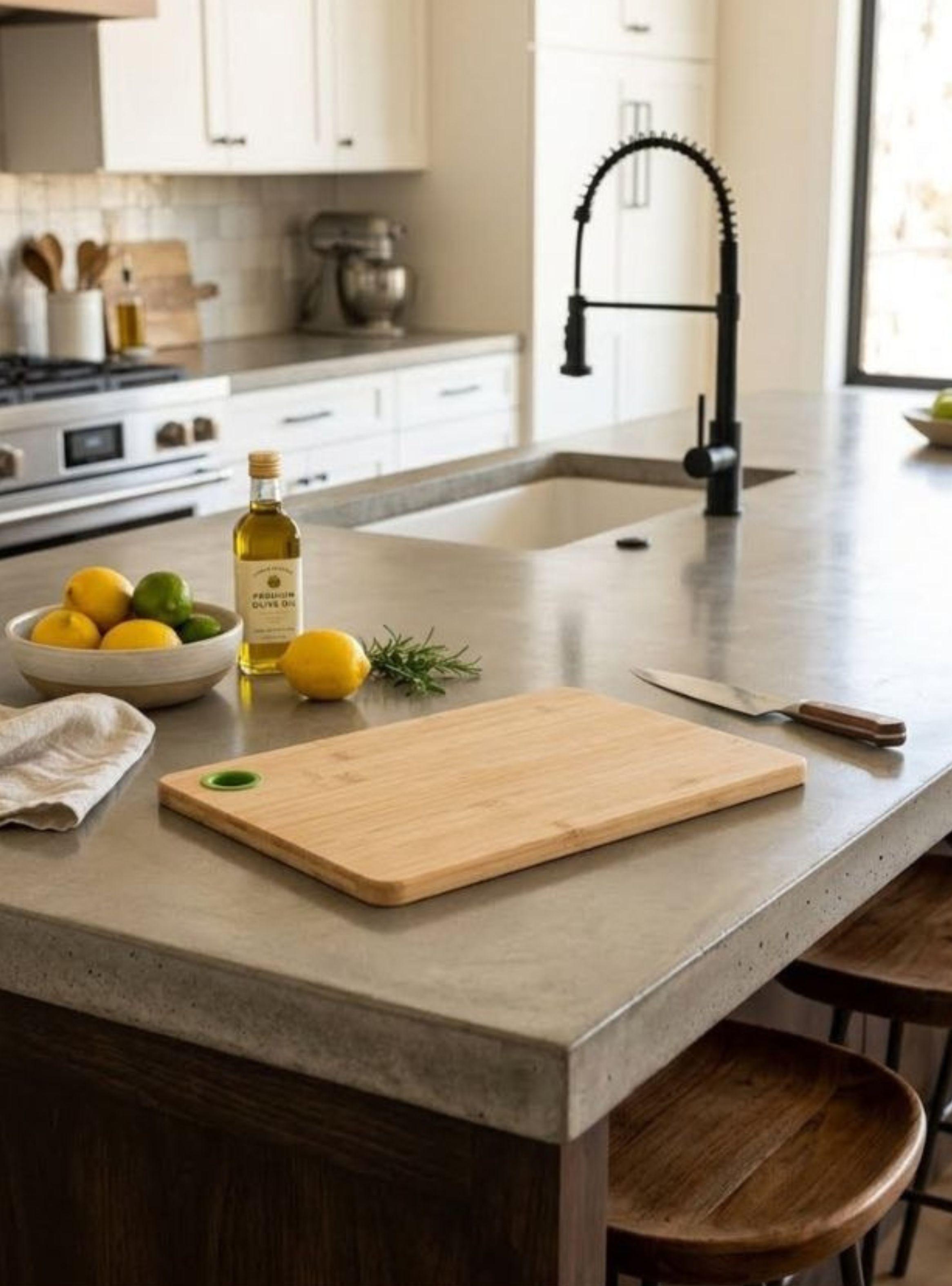  Tabla Picar Bambú Genichi Antideslizante Cocina 34x24 cm-2