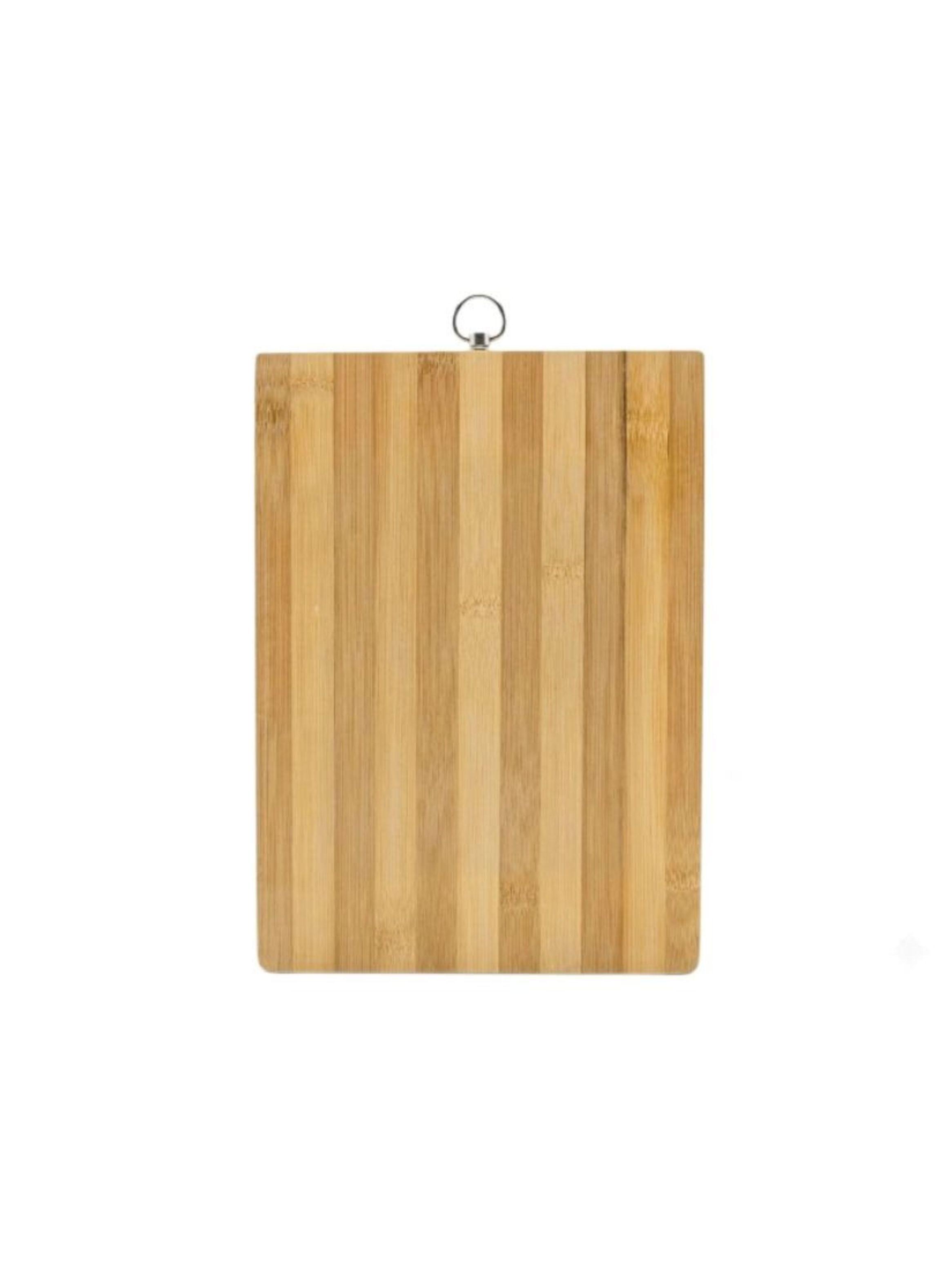  Tabla De Picar Bambú Ranura Asa Colgante 22x32cm-0