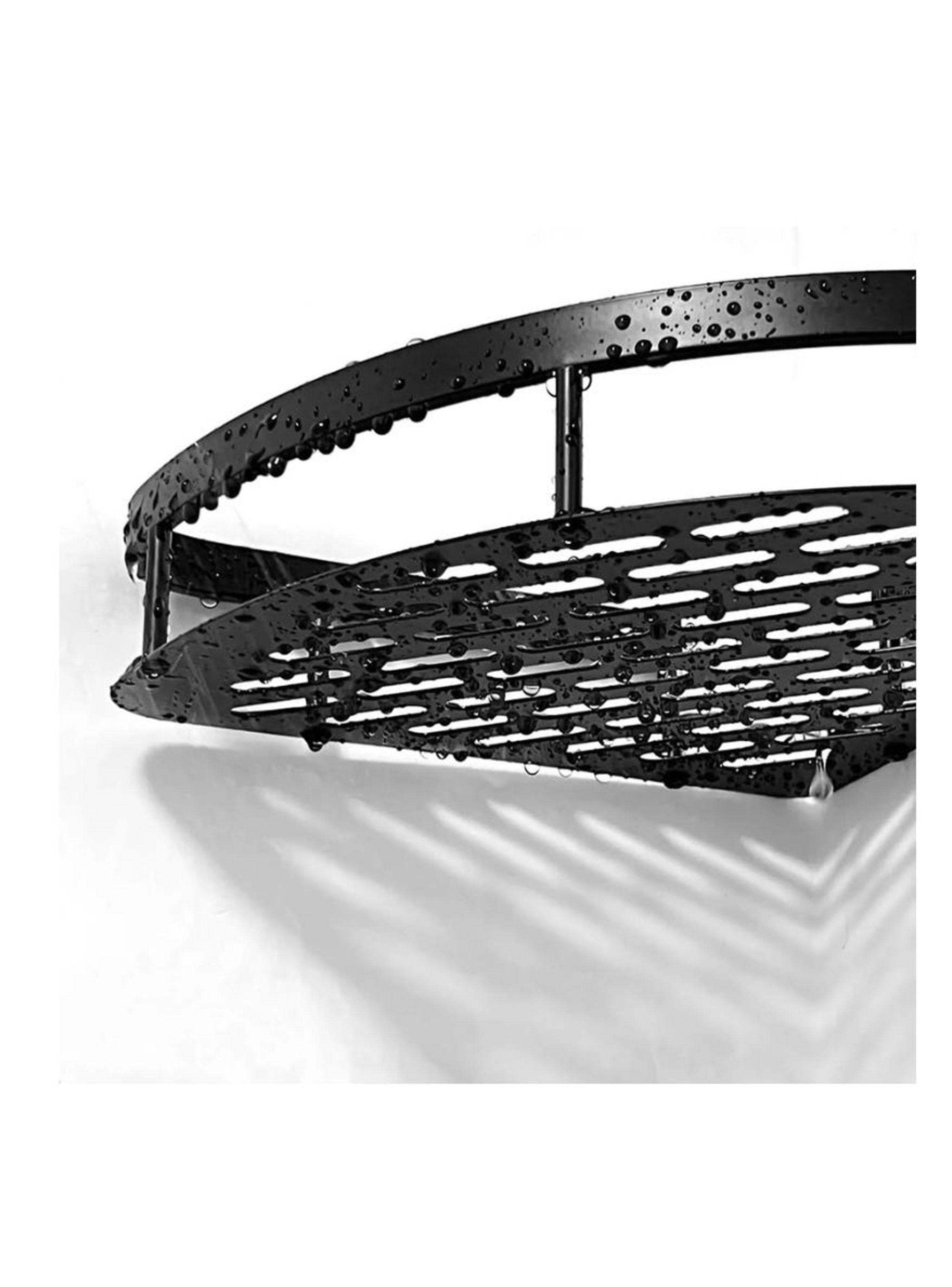 Estante Organizador de Baño Esquinero para Ducha Negro-4